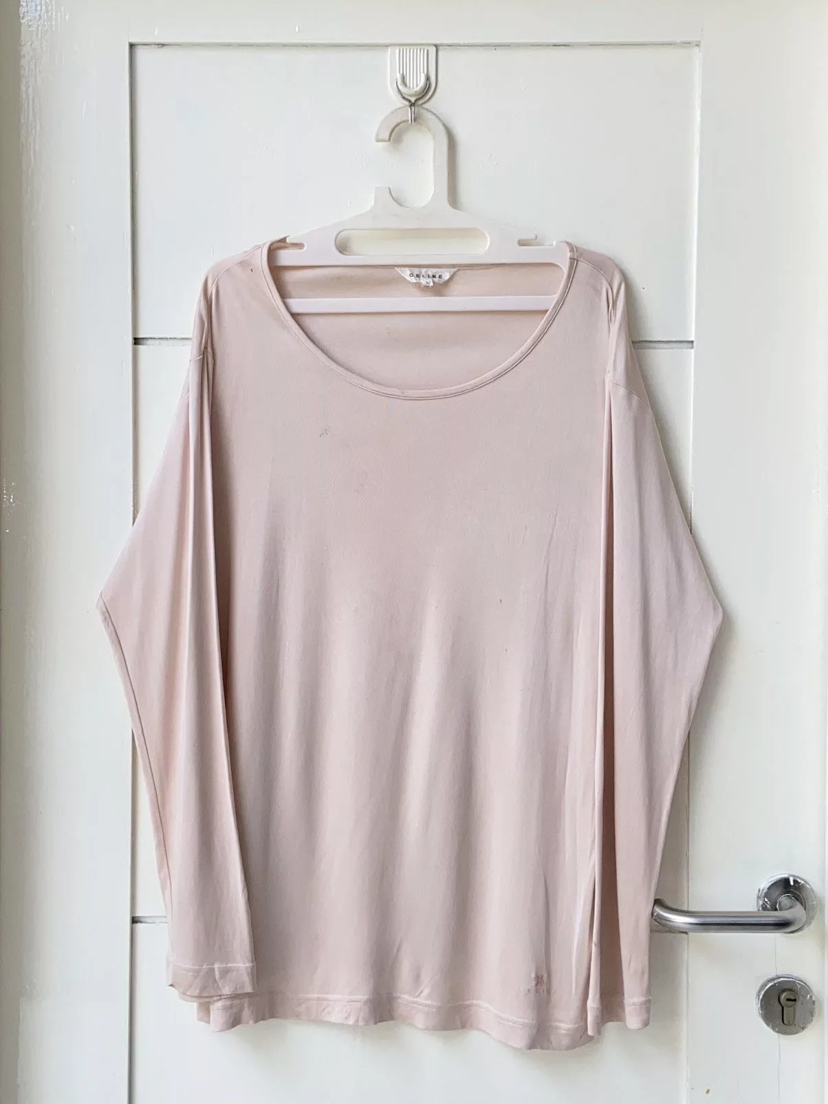 Celine Long Sleeve T Shirts CELINE Pink Long Sleeve T-shirt Streetwear