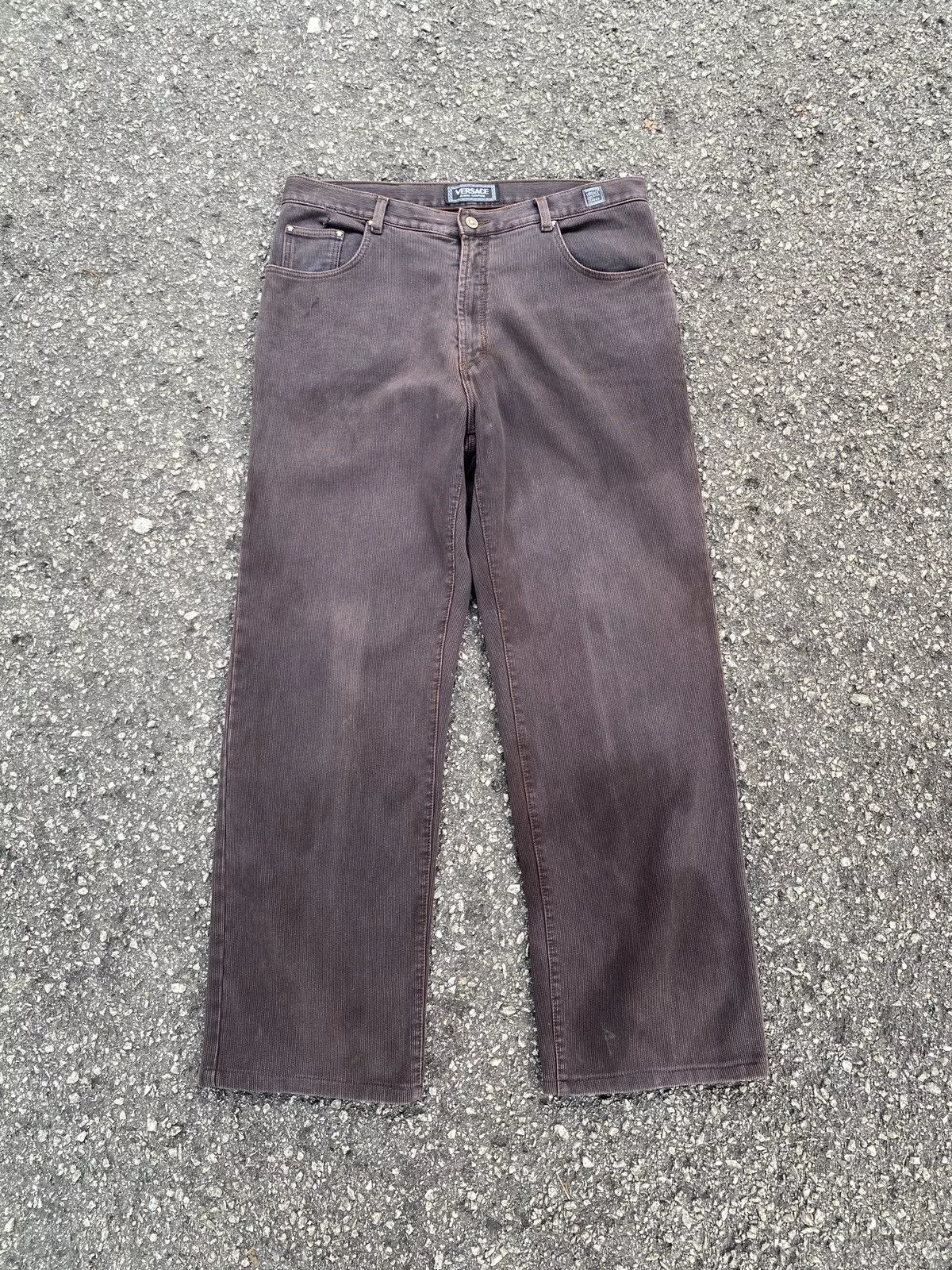 Versace Casual Pants Versace × Vintage Vintage 90’s Versace Corduroy Baggy Jeans Brown