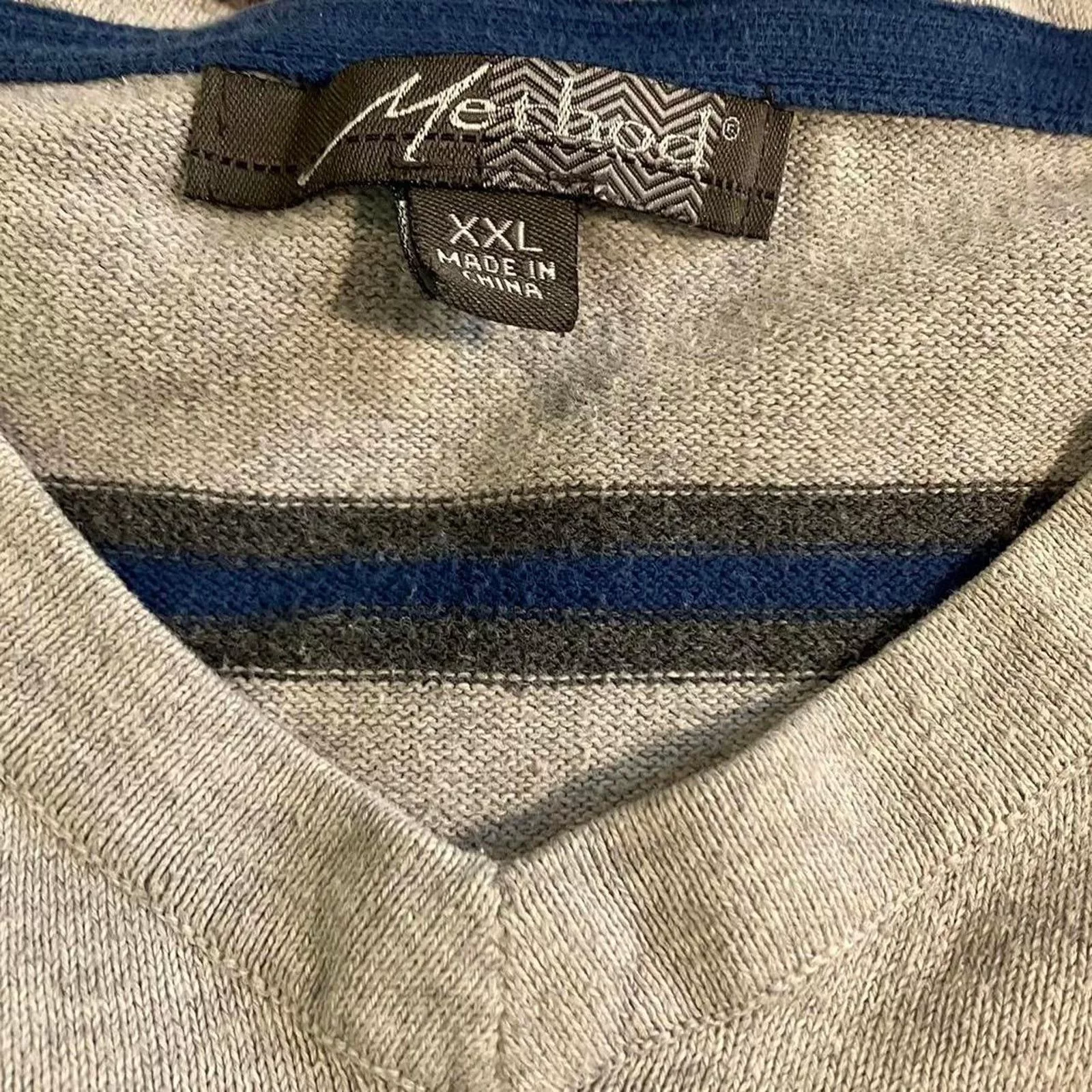 Method Sweaters Knitwear Method Striped Crewneck Pullover Sweater Gray