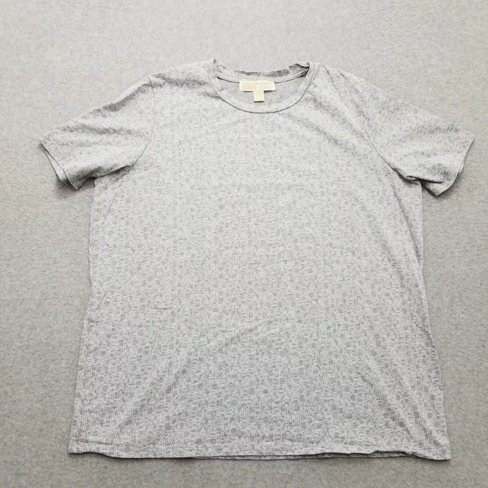 Michael Kors Short Sleeve T Shirts Michael Kors Shirt Mens Short Sleeve All Over Print Logo Gray