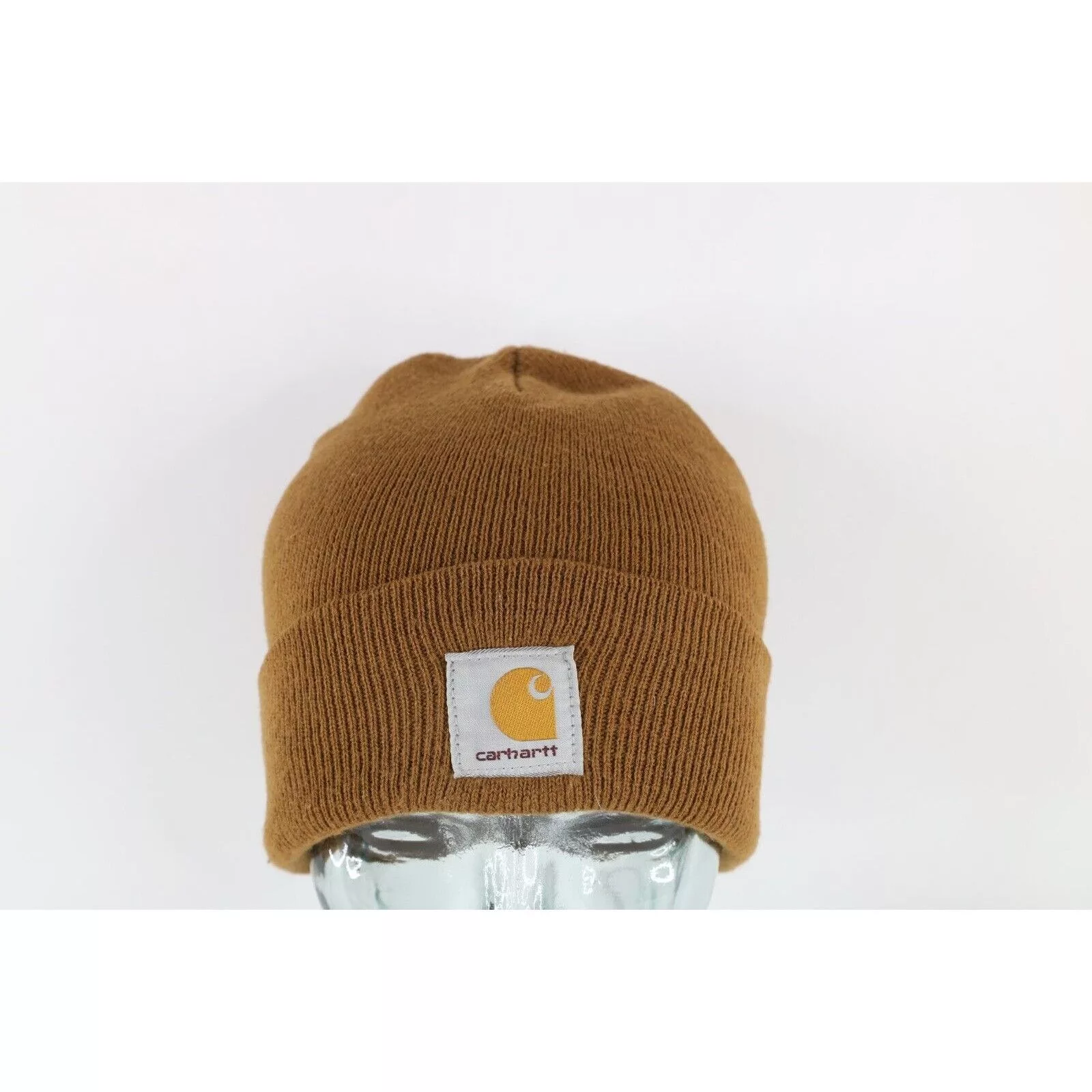 Carhartt Hats Carhartt × Vintage Vintage 90s Carhartt Spell Out Knit Winter Beanie Hat Cap Du Brown