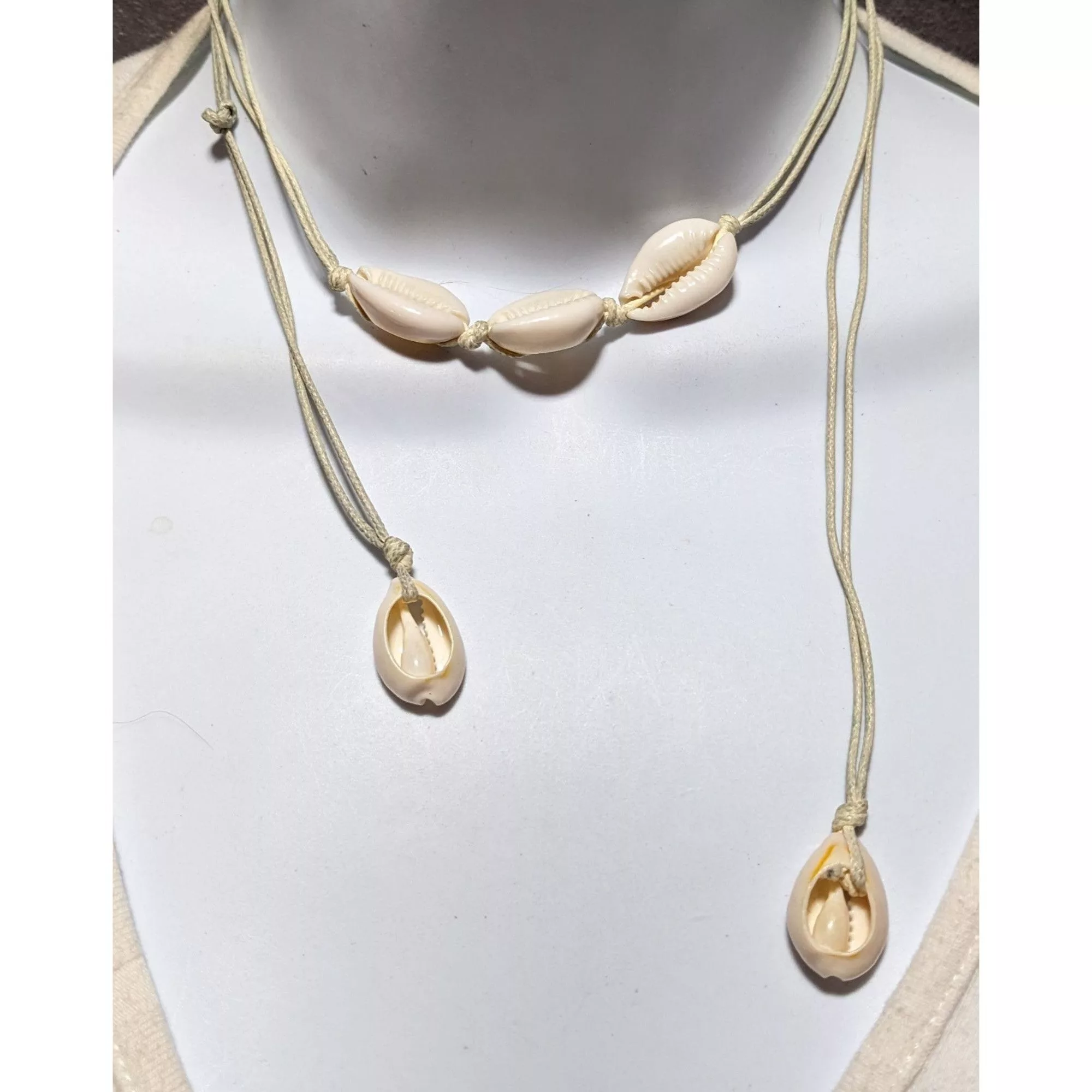 Other Necklaces Other Handmade Cowrie Shell Wrap Necklace White