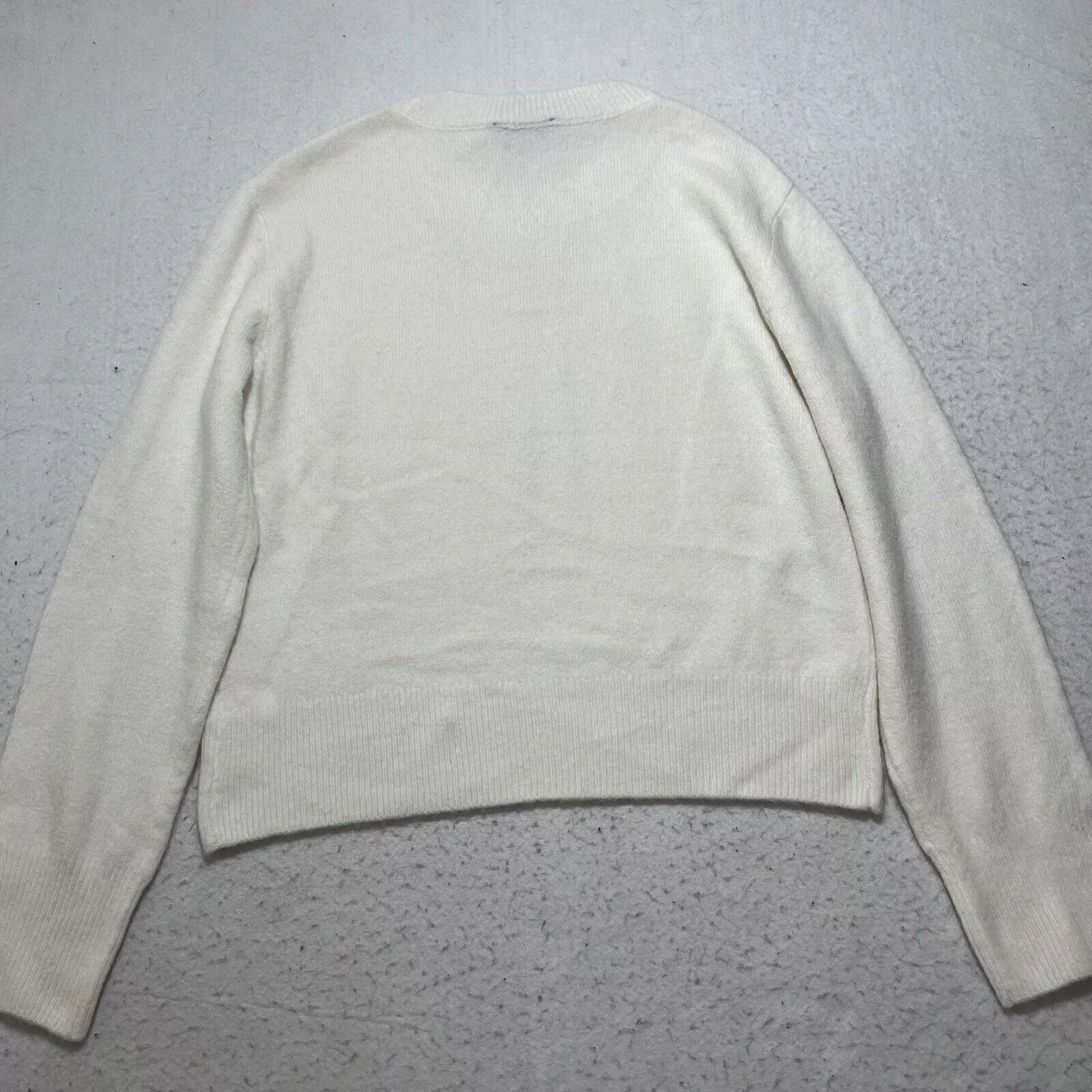 Nordstrom Sweatshirts Nordstrom CeCe Small Crewneck Pullover Lightweight Knit White Sweater