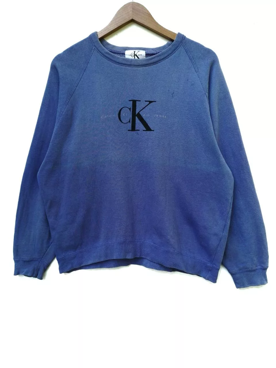 Calvin Klein Sweatshirts Hoodies Vintage Calvin Klein Two Tone Colours Crewneck Blue Streetwear