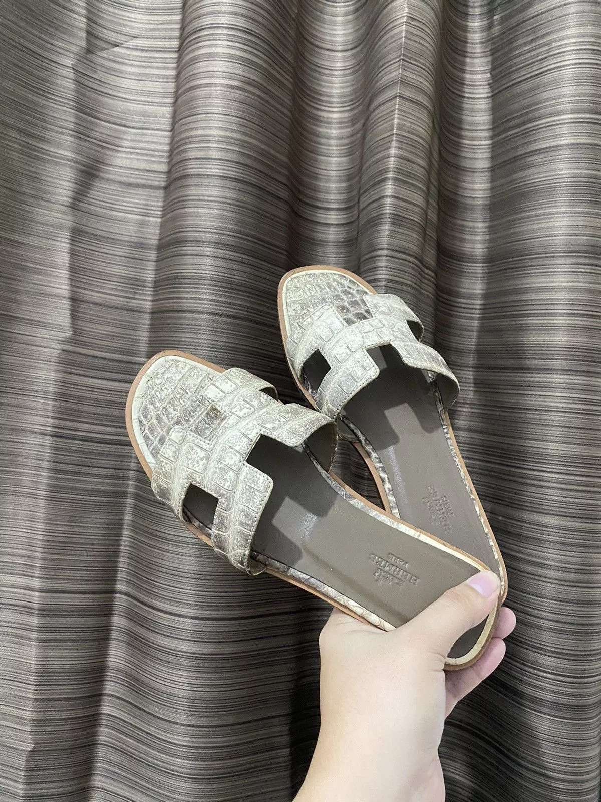 Hermes Sandals Hermes Hermès Oran Himalayan Beige