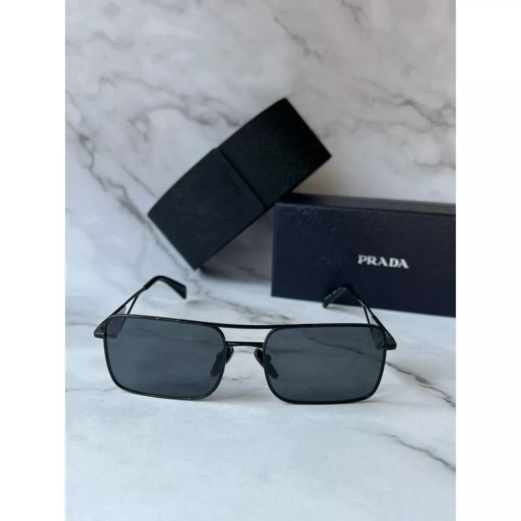 Prada Sunglasses NEW Prada PR A52S Aviator Sunglasses Polarized Black