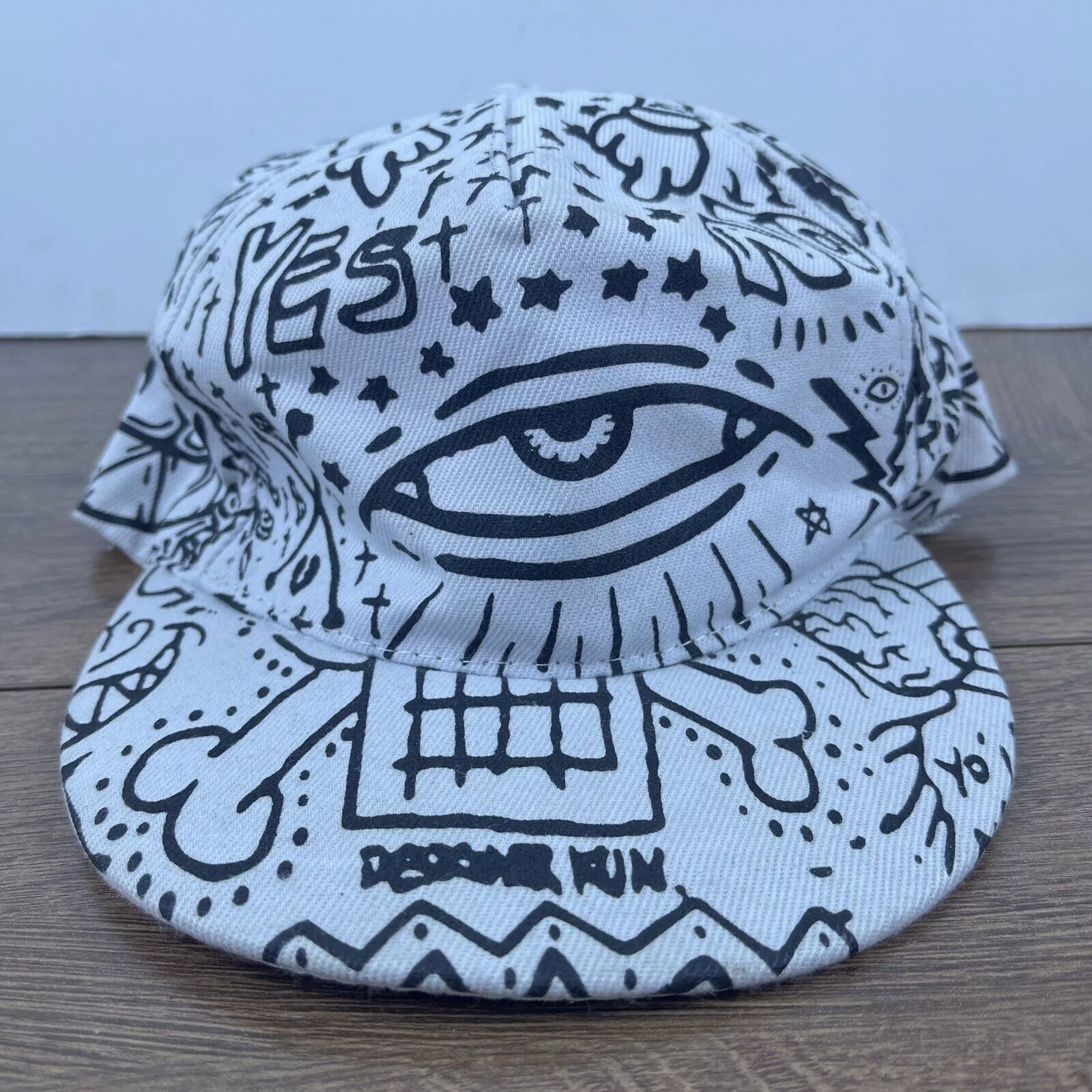 Other Hats Other Eye Hat Run Eye White Hat Adjustable Adult Size Hat White Ca