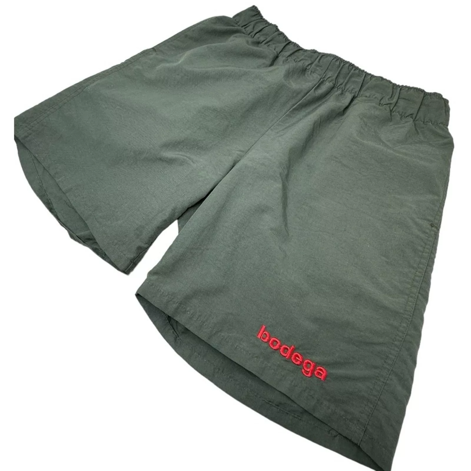 Bodega Swimwear Bodega × Vintage Bodega Swim Trunks Logo Embroidered Board Shorts Green SML Streetwear