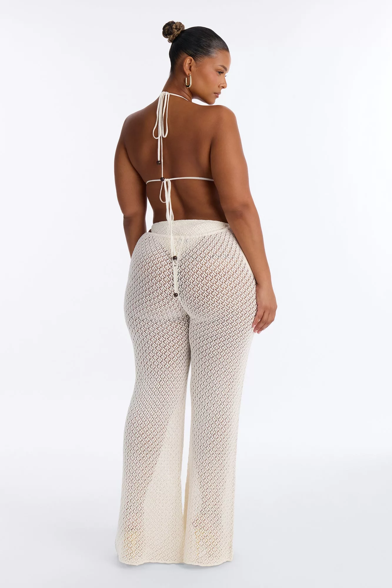 Sunset Crochet 3 Piece Pant Set - Cream