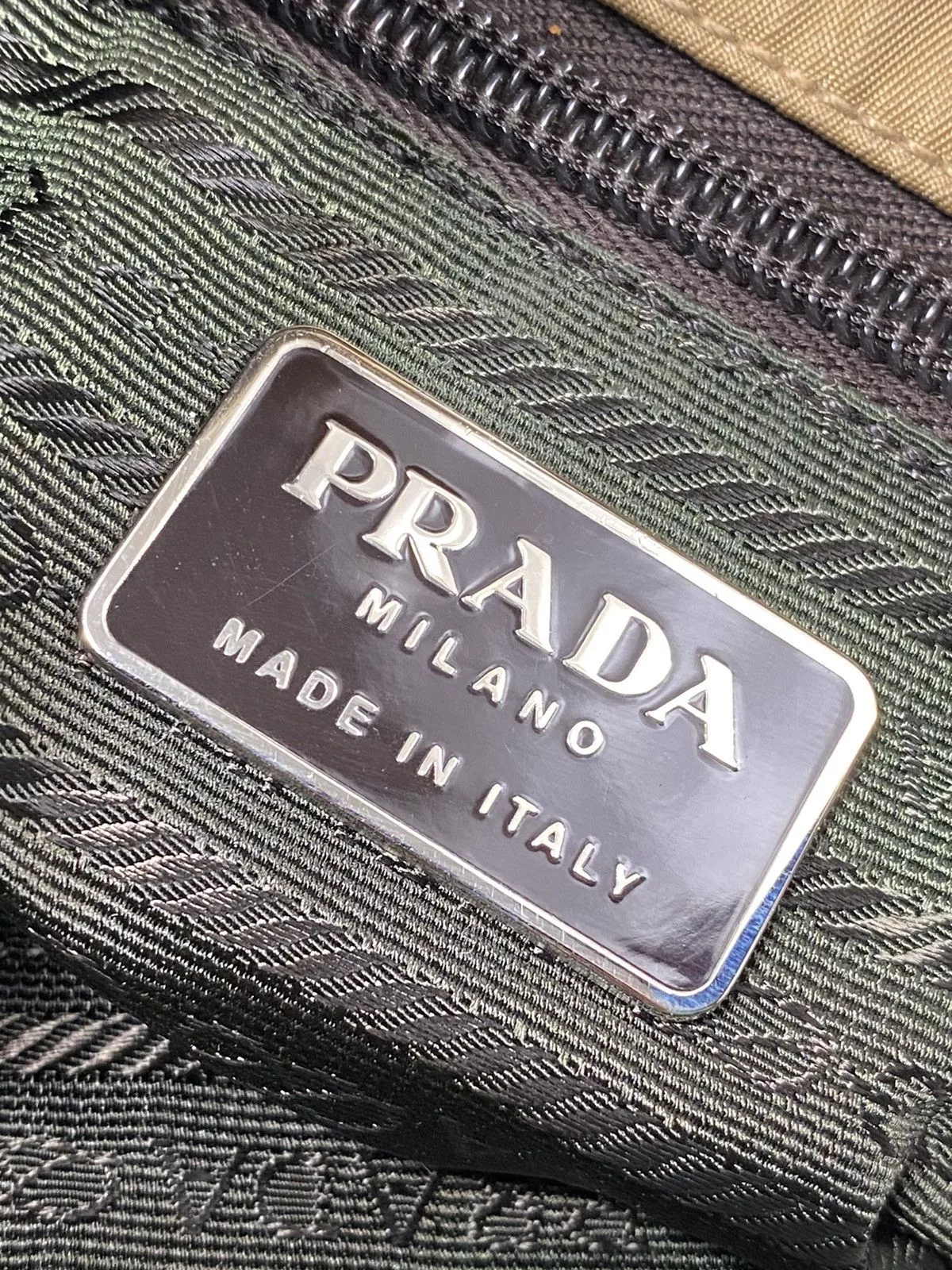 Prada Shoulder Bags Prada Tessuto Nylon Shoulder Bag Gold