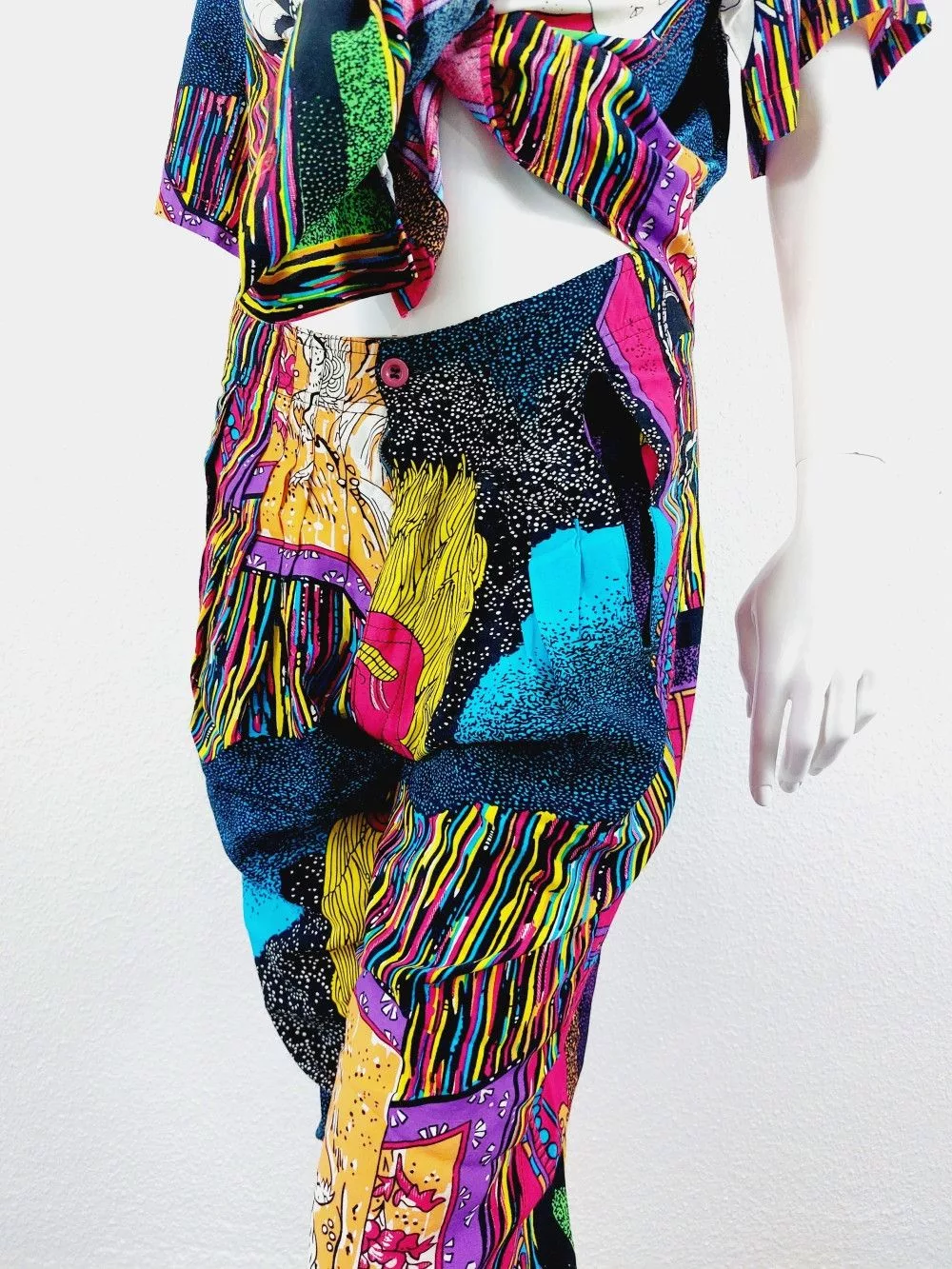 Marithe + Francois Girbaud Maxi Dresses Marithe + Francois Girbaud Dragon Tiger Boho Shirt Pants Set Multi