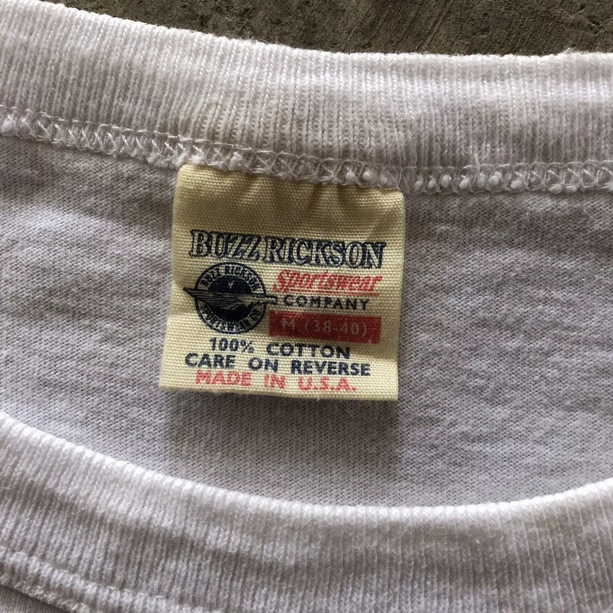 Buzz Rickson's Short Sleeve T Shirts Buzz Rickson's BUZZ RICKSON Sportswear Night Mission T-Shirt White Vintage