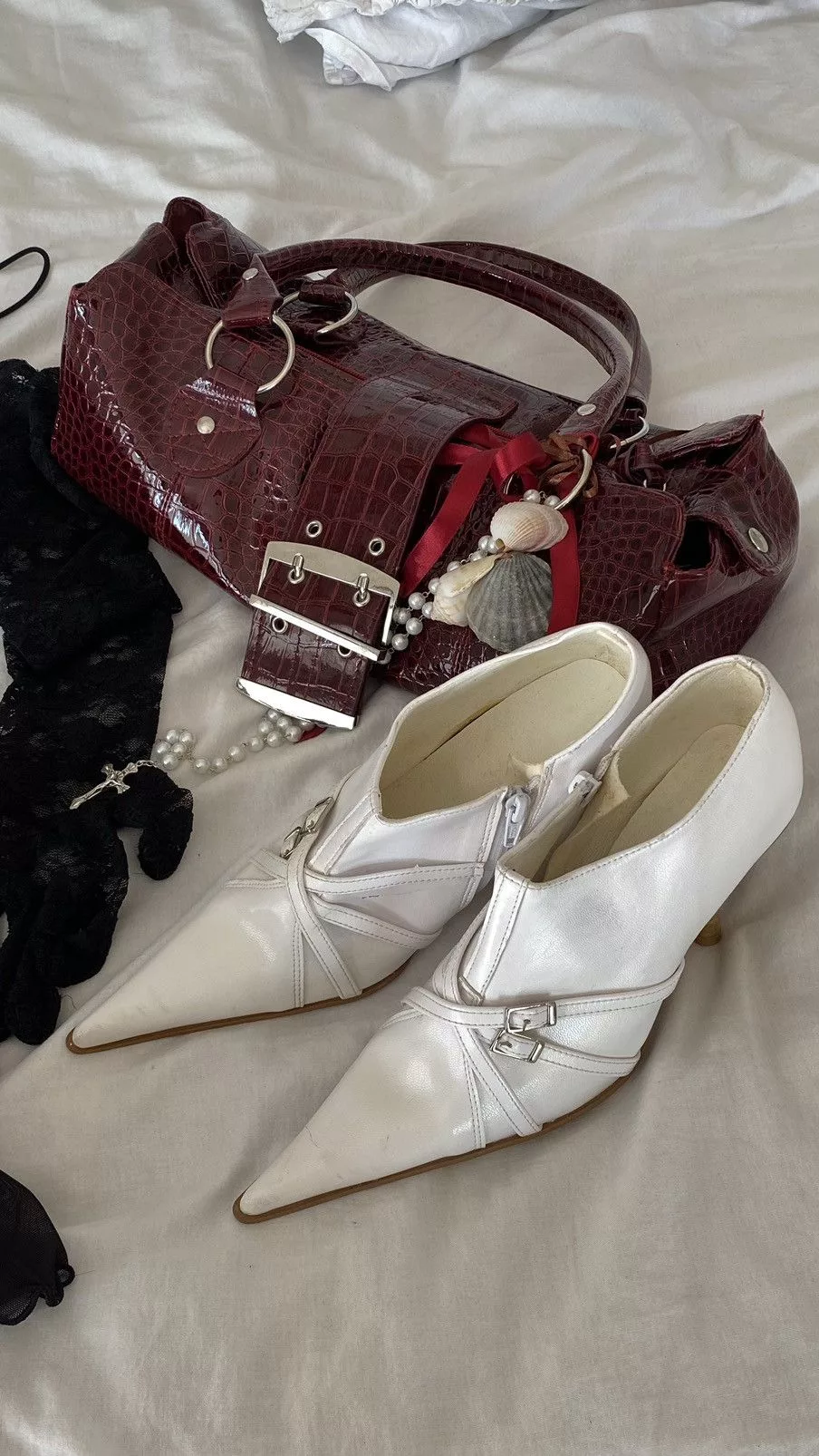 Vintage Platforms Vintage white pointy toe boots
