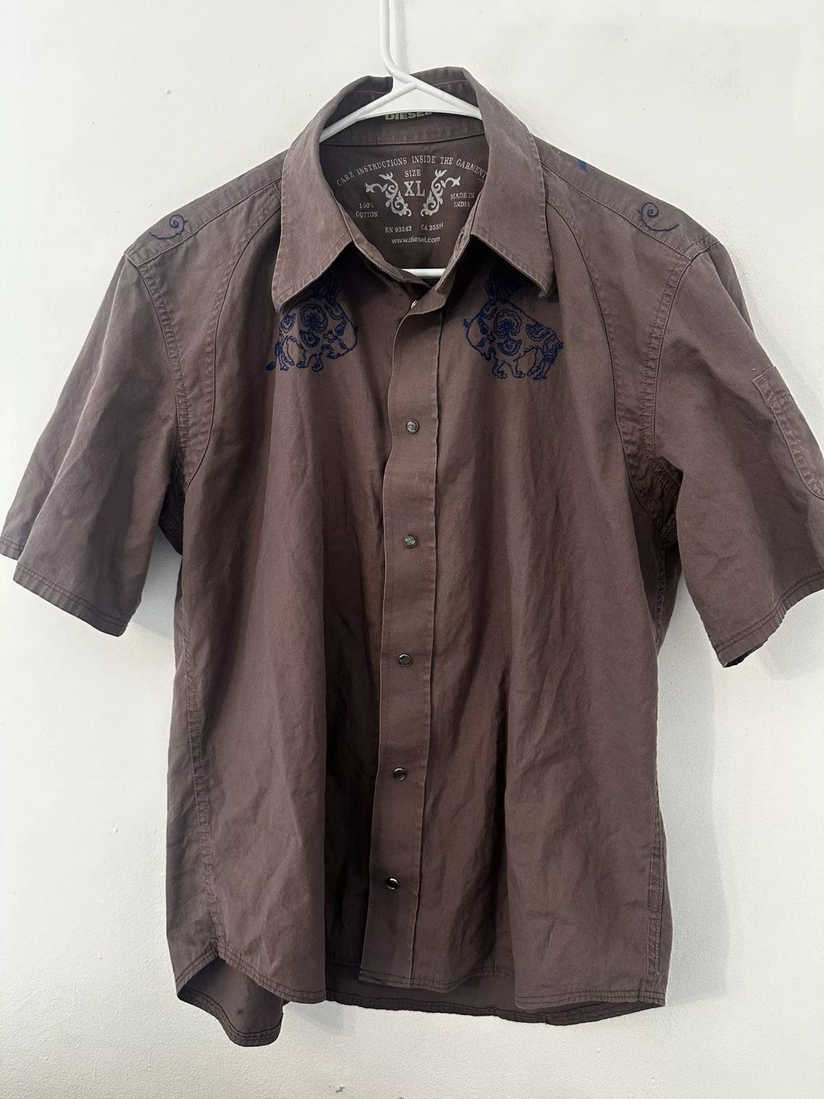 Diesel Button Ups Diesel y2k Brown and blue button up.