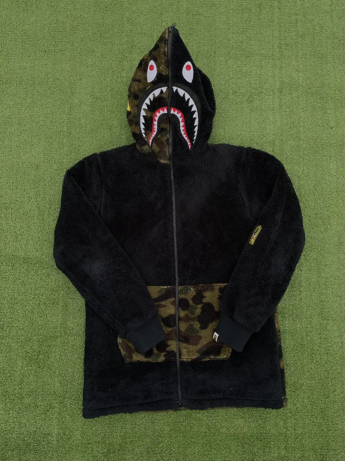 Bape Light Jackets Bape 1st Camo Boa Shark Full Zip Jacket Black