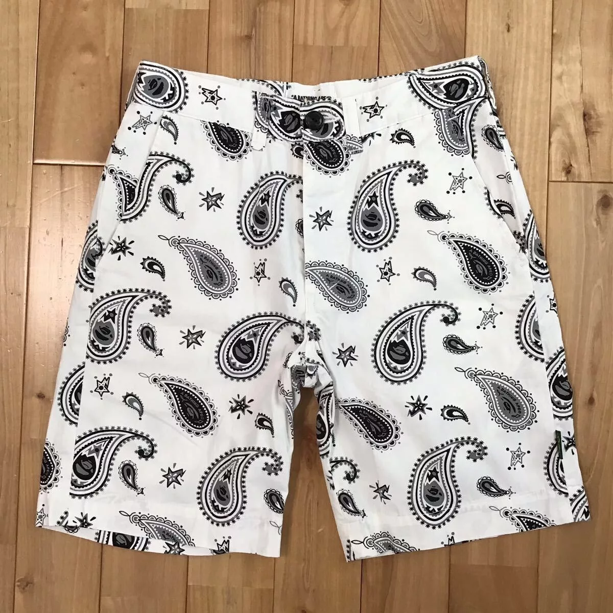 Bape Shorts Bape × Nigo BAPE APE FACE Paisley pattern shorts a bathing ape ★size S White