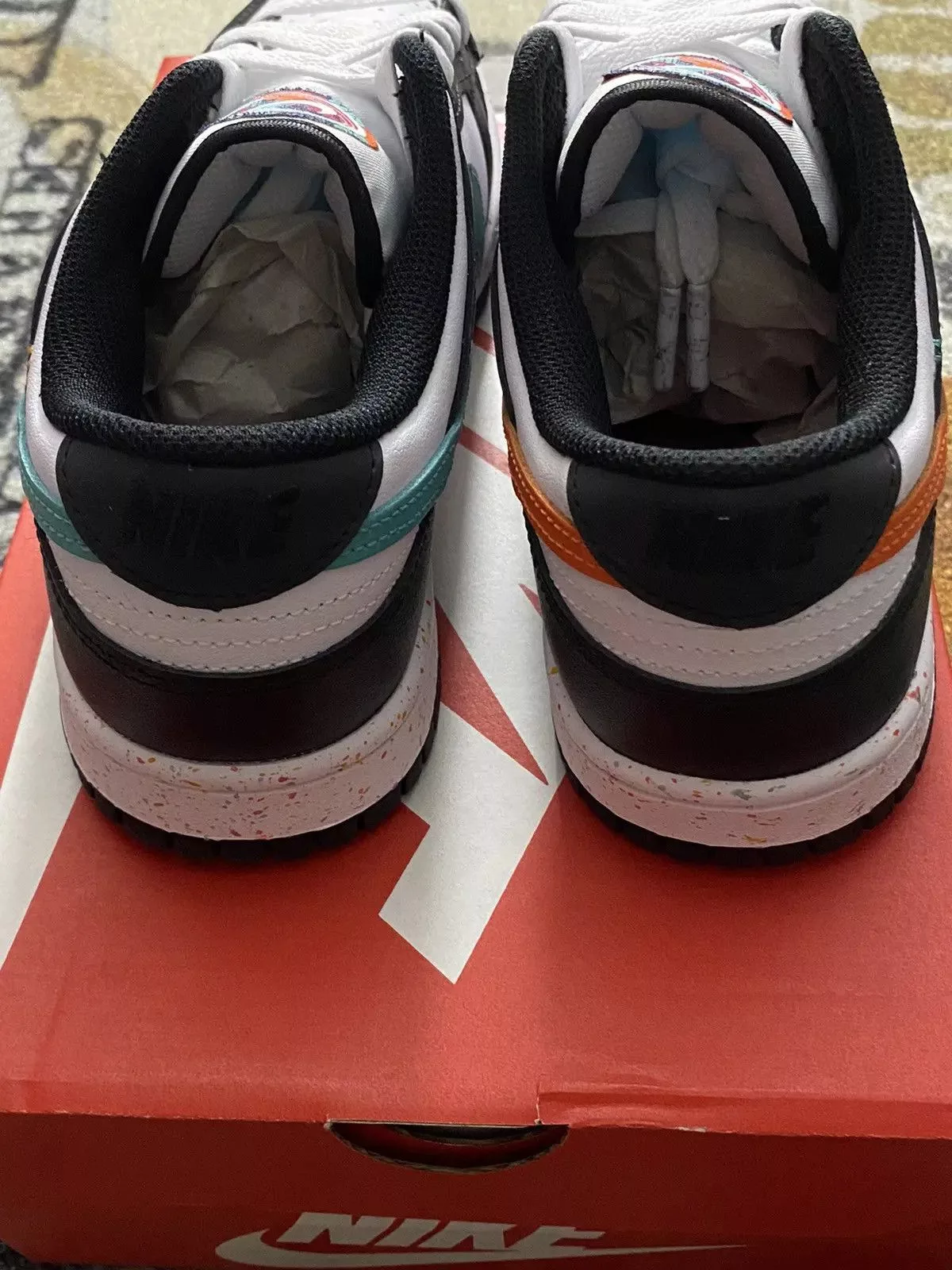 Nike Low Top Sneakers Nike Dunk Low Multiple Swooshes White Washed Teal Black