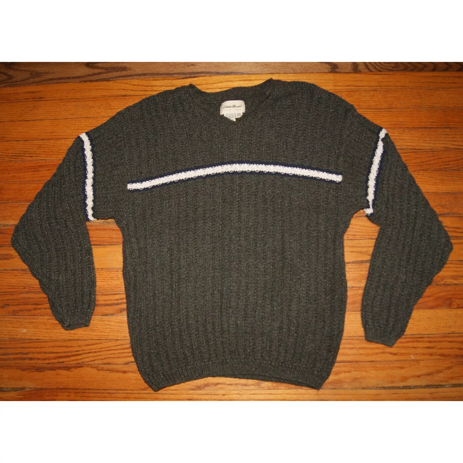 Eddie Bauer Sweaters Knitwear VTG 90 Eddie Bauer Men's M V-Neck Green Sweater Made In USA