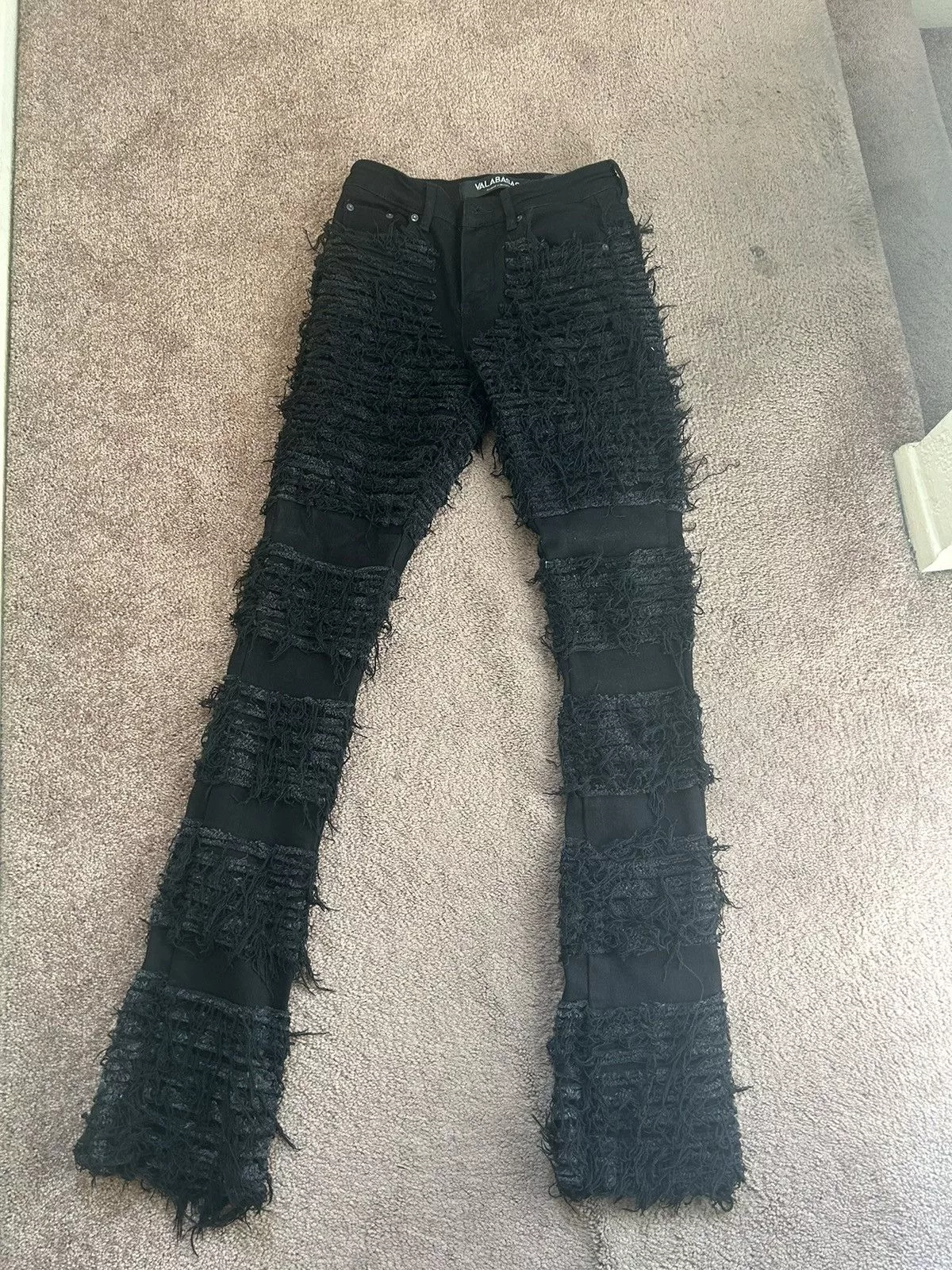 Valabasas Denim Valabasas Valabasis Distressed Flare Pants Black