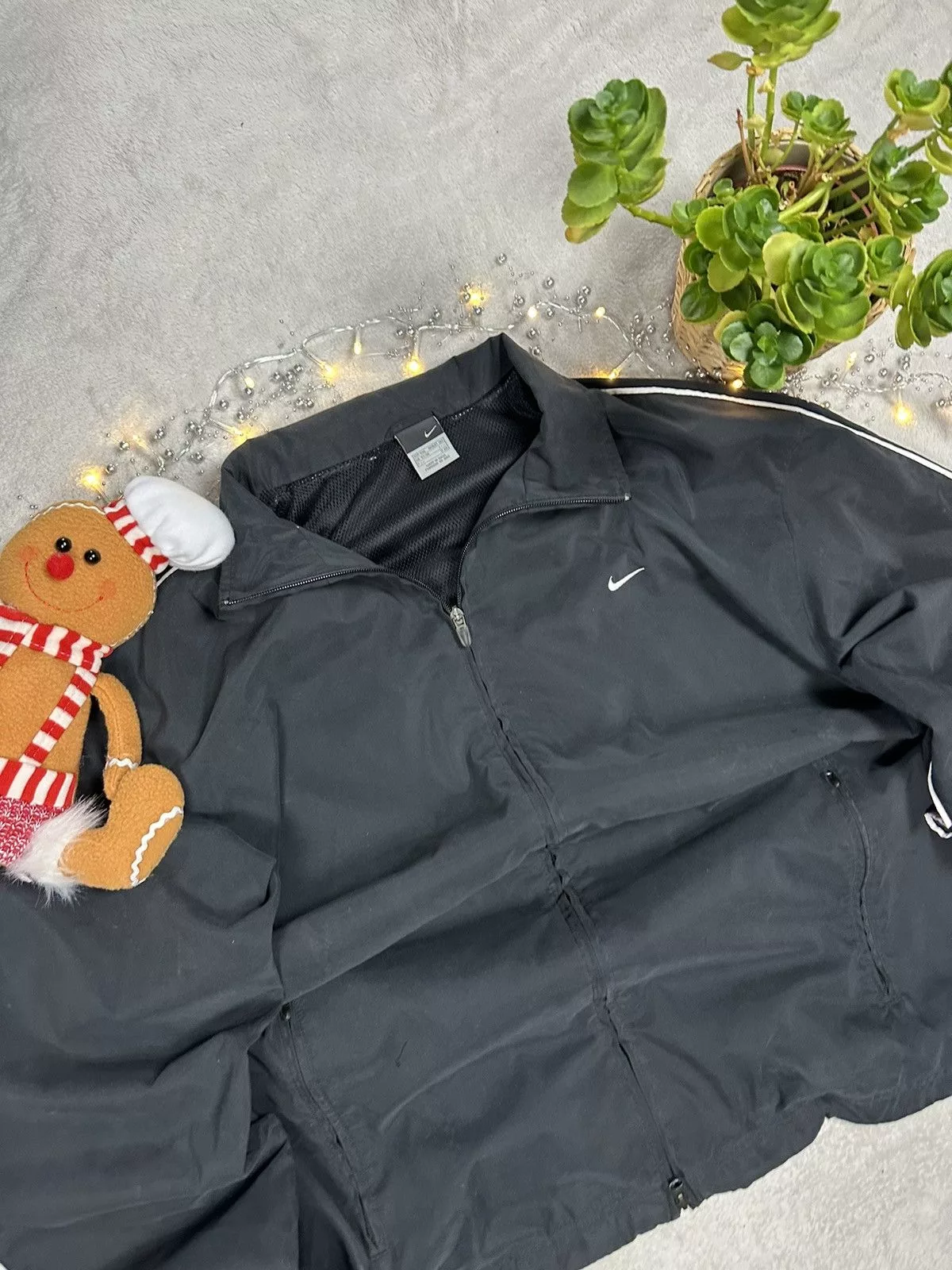 Nike Light Jackets Nike × Vintage Nike Vintage Oversize Basic Logo Light Jacket Black Streetwear