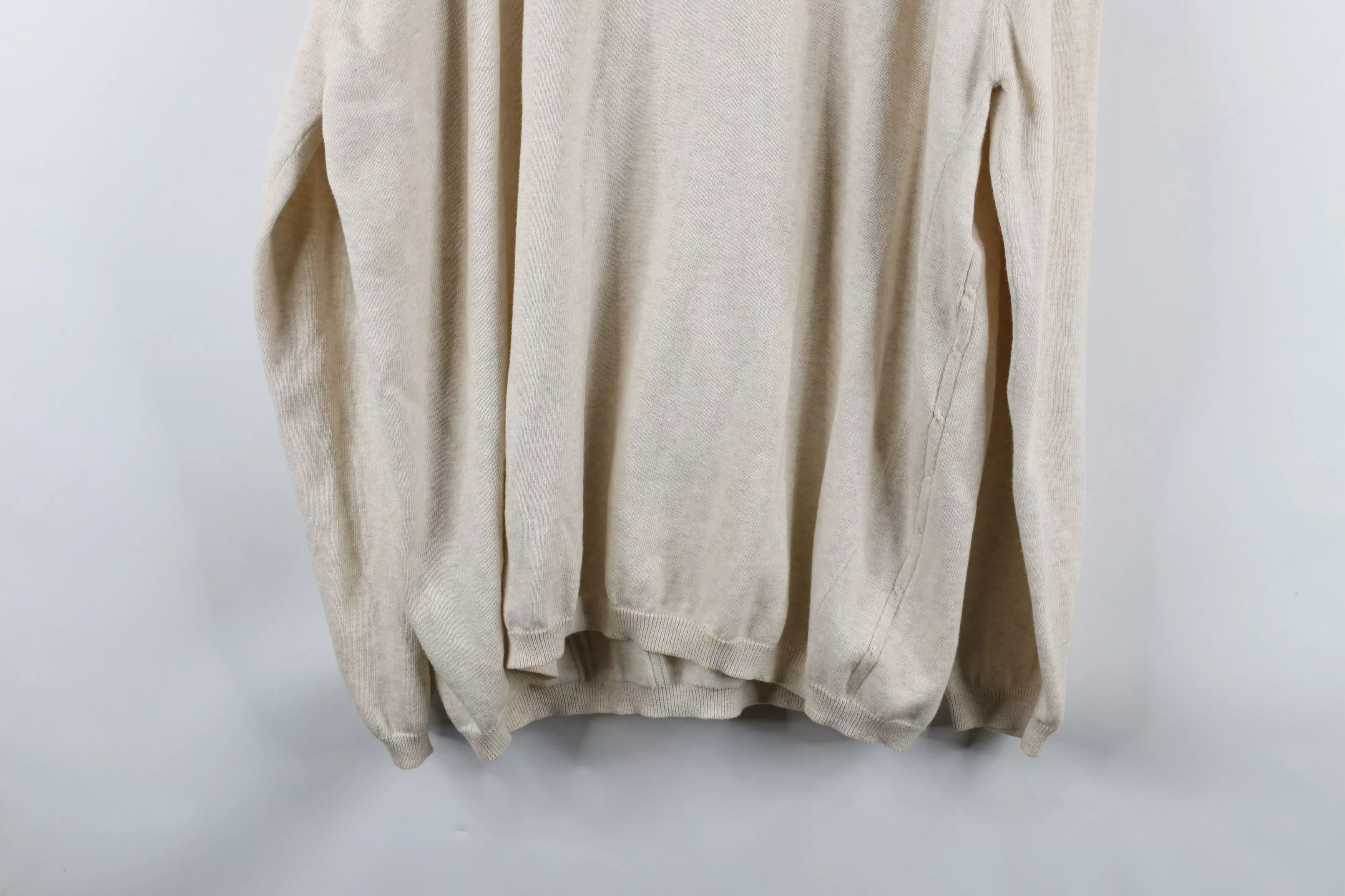 Vintage Sweaters Knitwear Vintage 90s Streetwear Knit Collared Pullover Sweater Beige