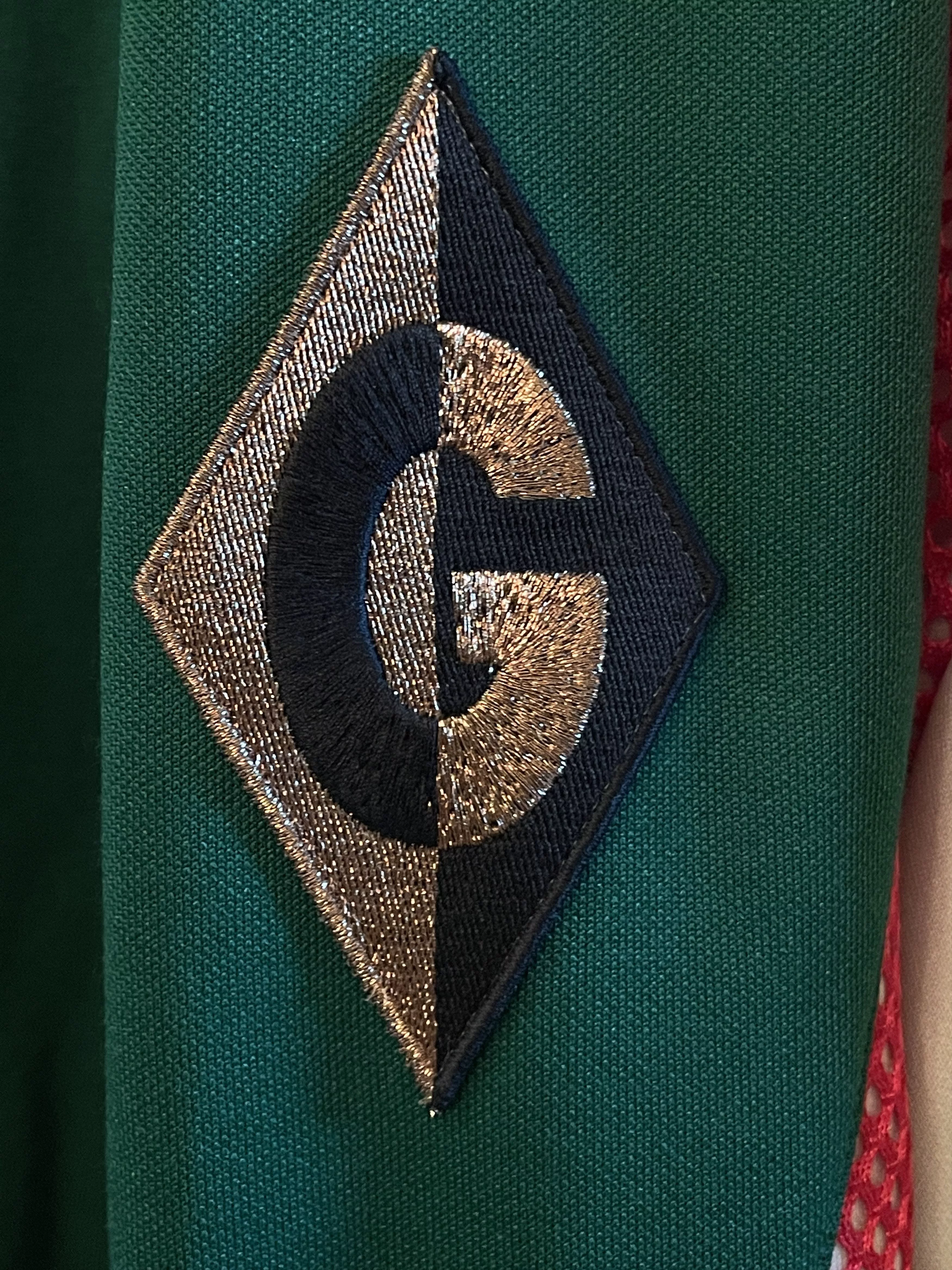 Gucci Light Jackets Gucci Green G Rhombus Patch Zip Jacket
