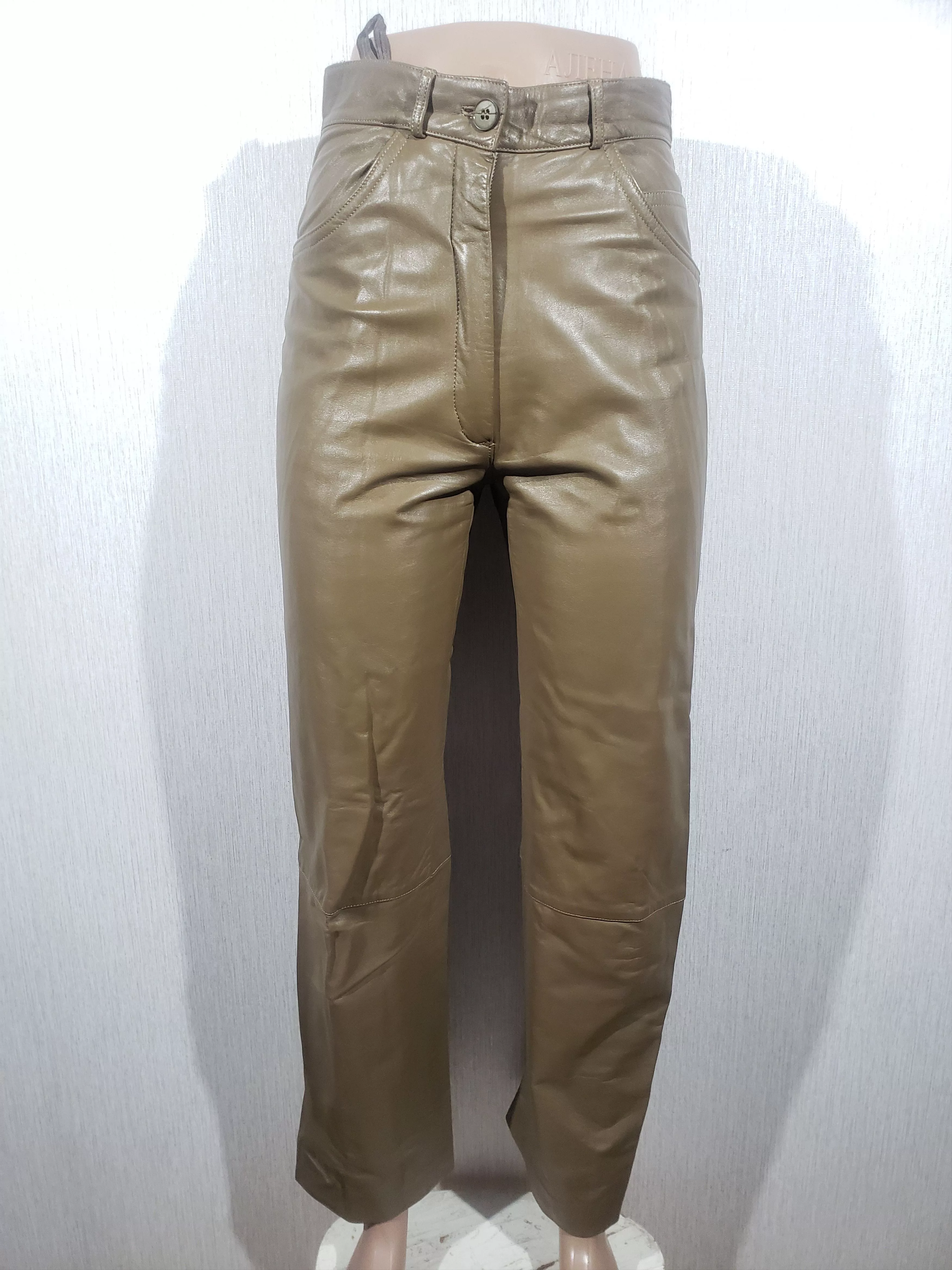 Designer Pants Designer × Genuine Leather Women's pants made of genuine leather. Brown