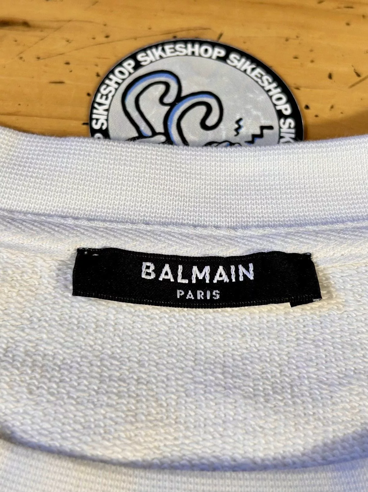 Balmain Long Sleeve T Shirts Balmain White Sweatshirt
