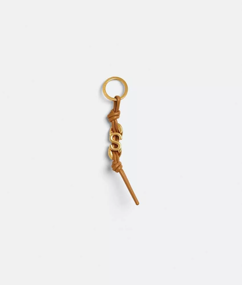Bottega Veneta Rings Bottega Veneta o1n1vont0624 Size: OS / Alphabet Keyring in Gold/Brown Multi