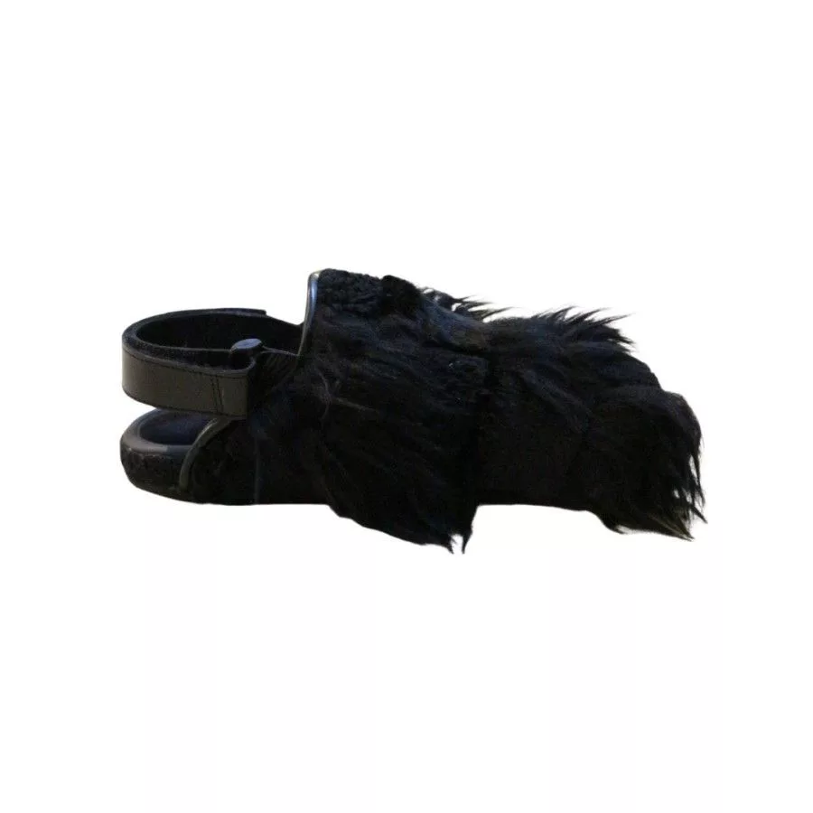 Other Slip Ons Other Unisex Black Fuzzy Clogs Avant-Garde