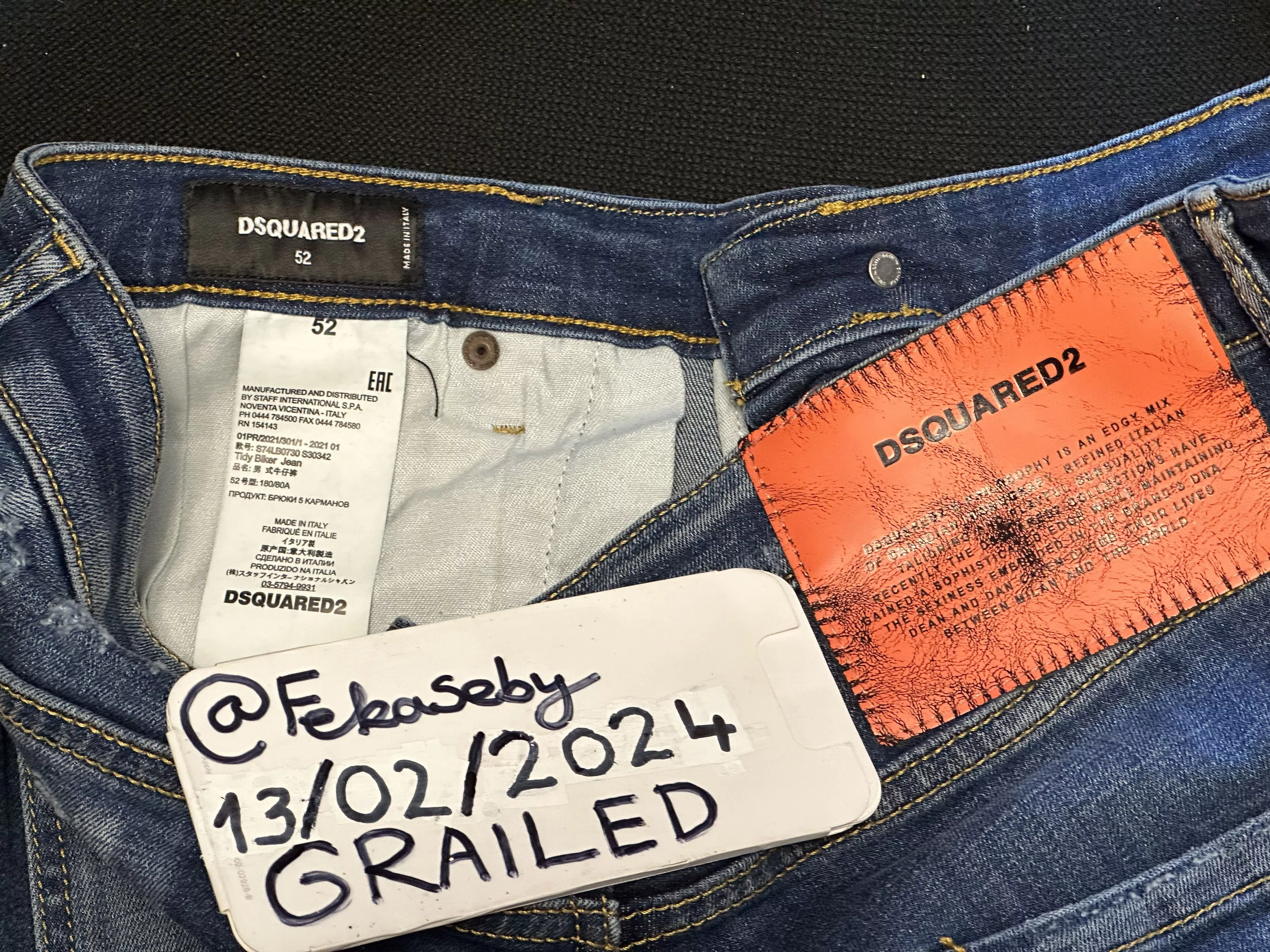 Dsquared2 Denim Dsquared2 Tidy Biker Jean Orange Label Blue