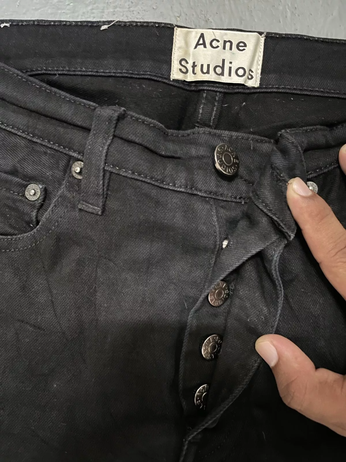 Acne Studios Denim Acne Studios × Designer Acne Studios Town Stay Cash Slim Tapered Black Denim Jeans