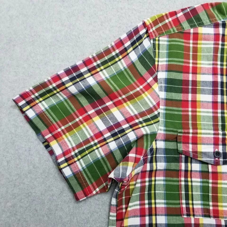 Eddie Bauer Shirts Button Ups Eddie Bauer Shirt Mens Large Plaid Button Up Short Sleeve Green