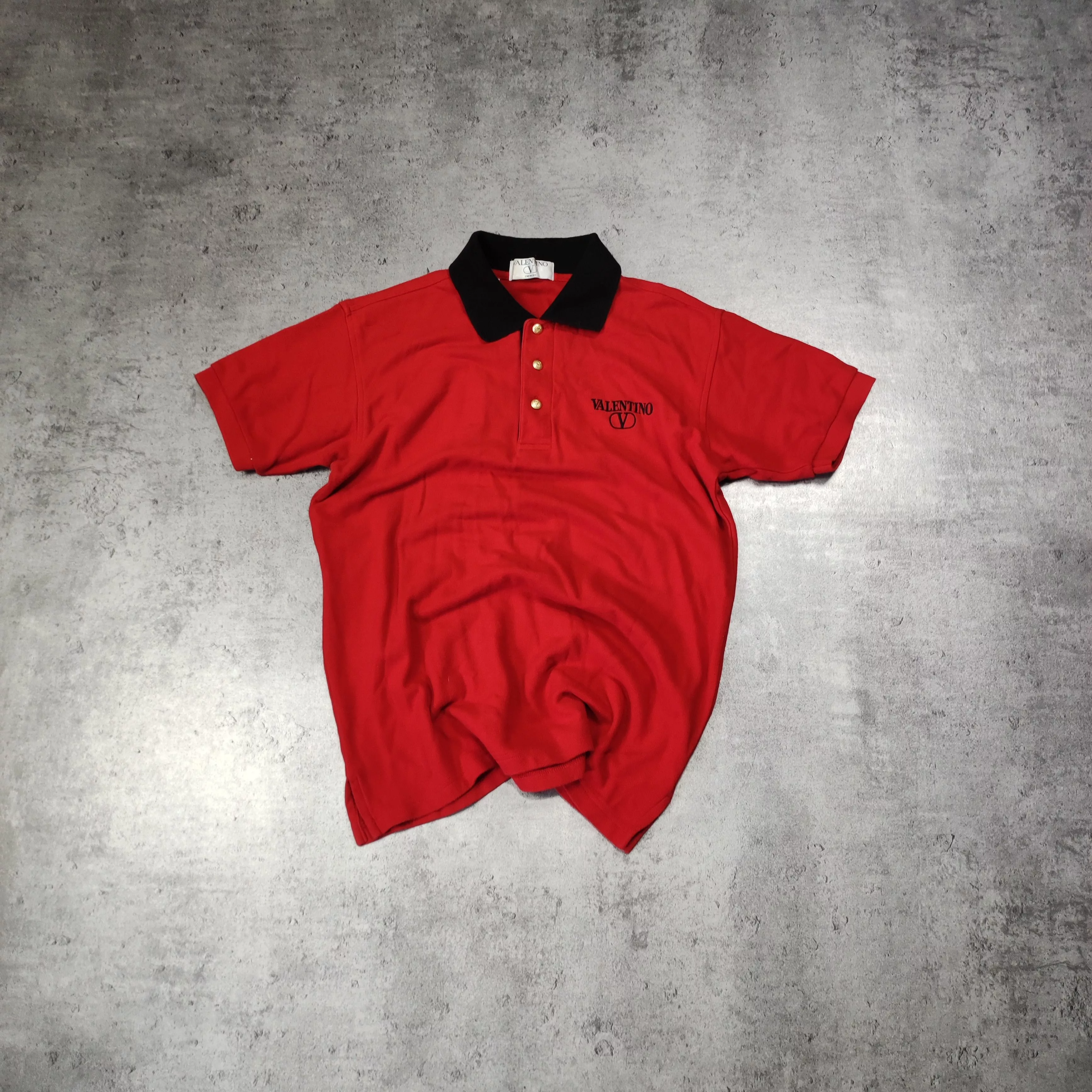 Valentino Polos Valentino × Vintage Vintage RARE Valentino Garavani 80s Logo Red Polo Shirt