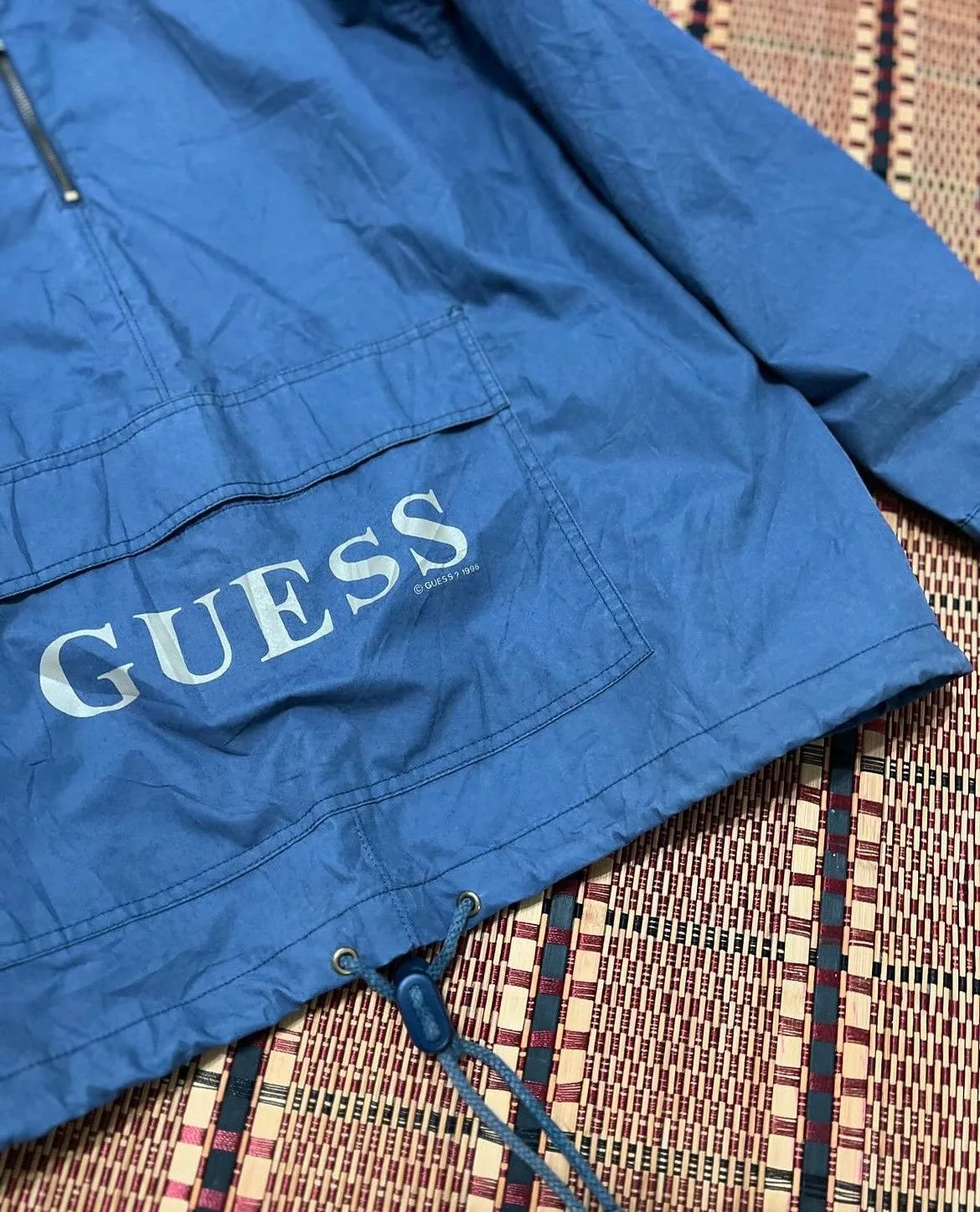 Guess Light Jackets Vintage 1990s Guess Pullover Jacket Blue