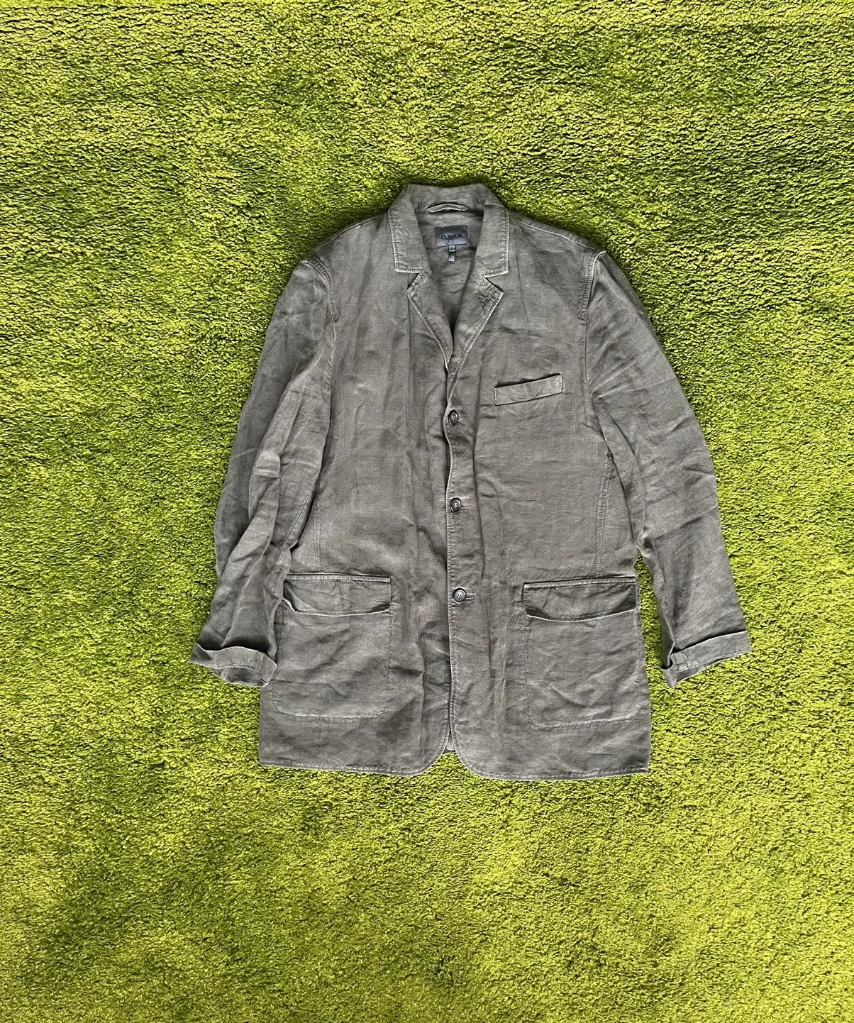 Designer Blazers Designer Oska avant garde 100% linen blazer jacket Brown Avant-Garde
