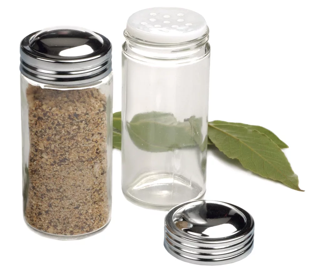 Glass Chrome Top Spice Jar