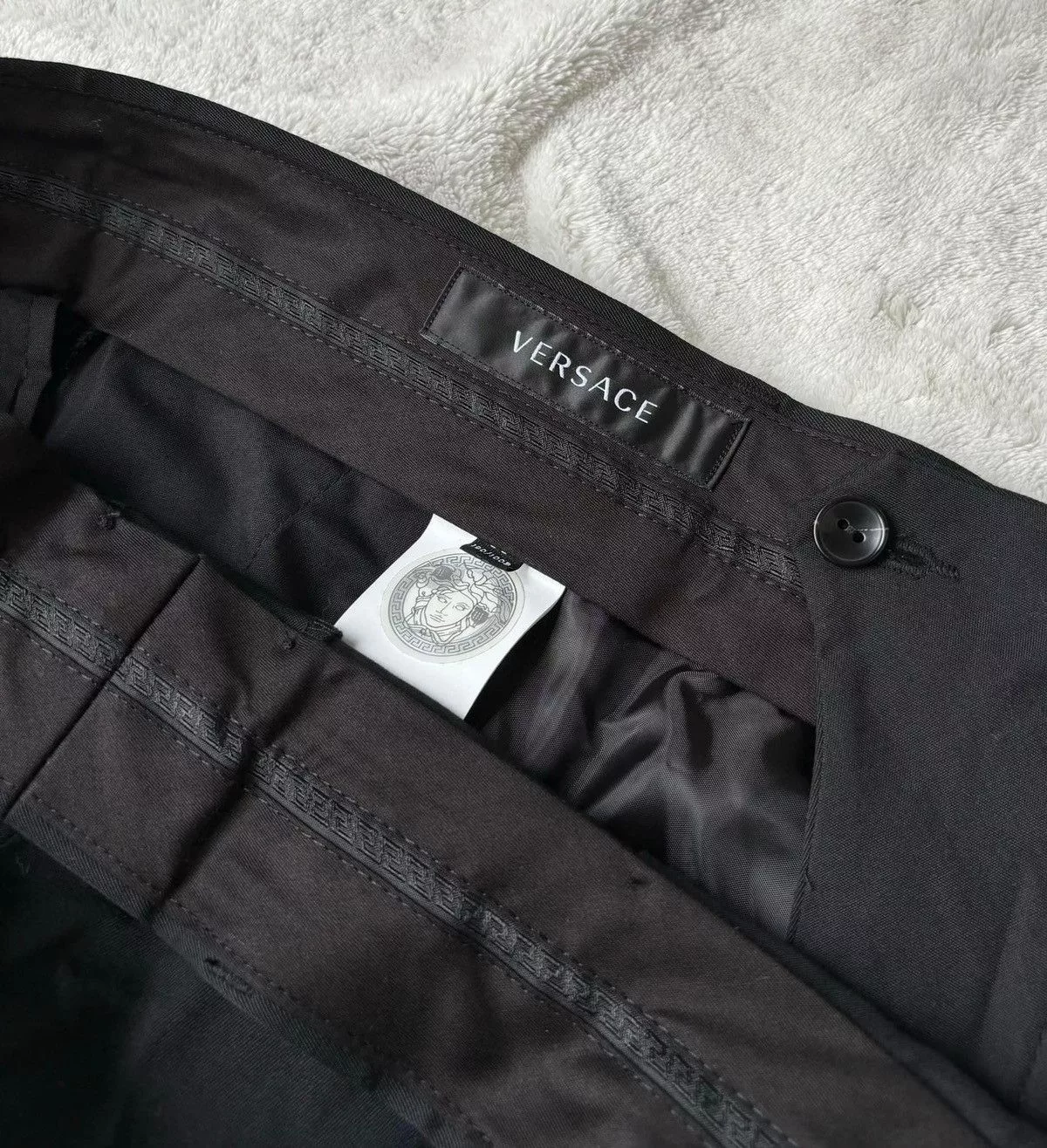 Versace Casual Pants Versace Black Slim Formal Dress Pants
