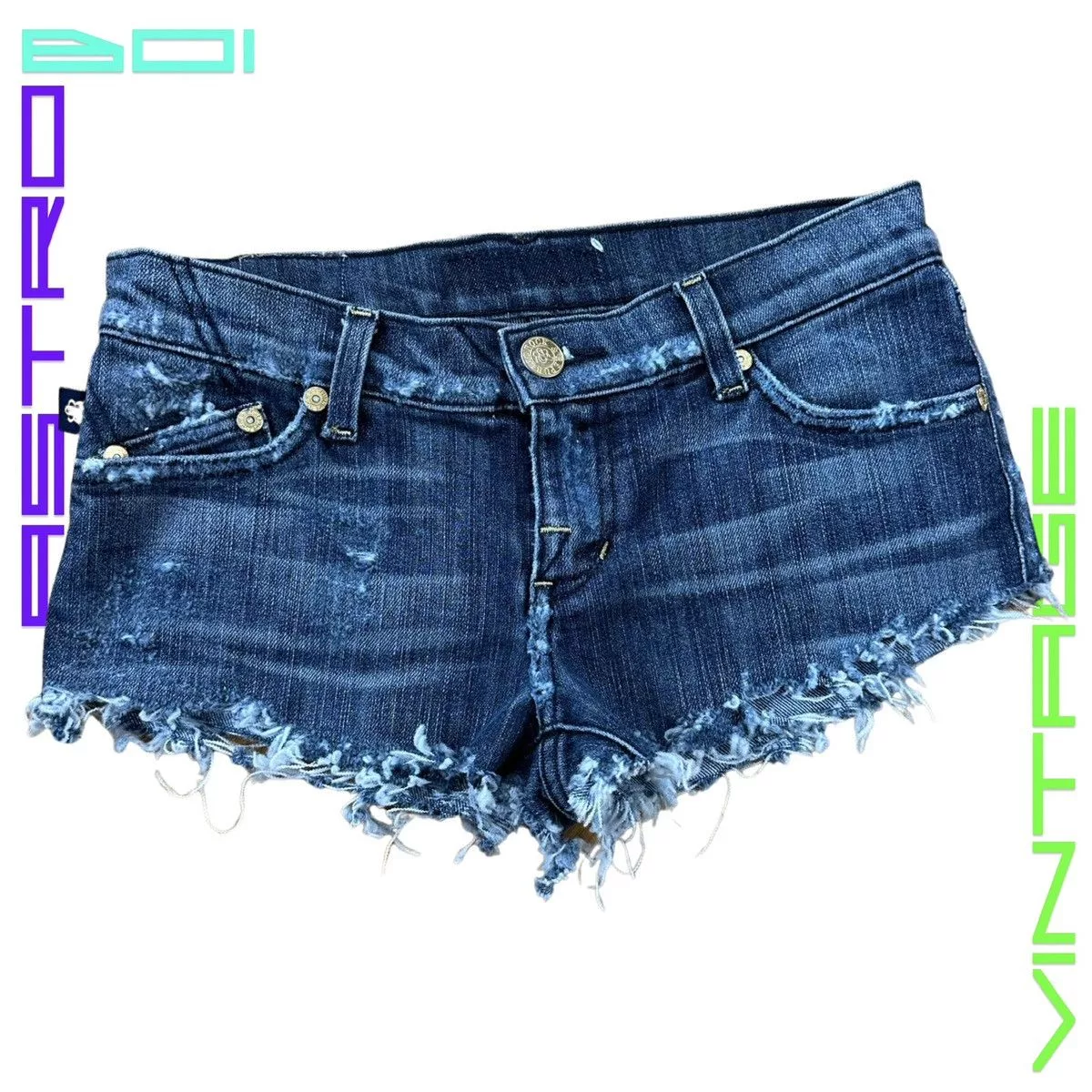 Rock & Republic Shorts ROCK & REPUBLIC DISTRESSED BLUE DENIM SHORTS _ 28"