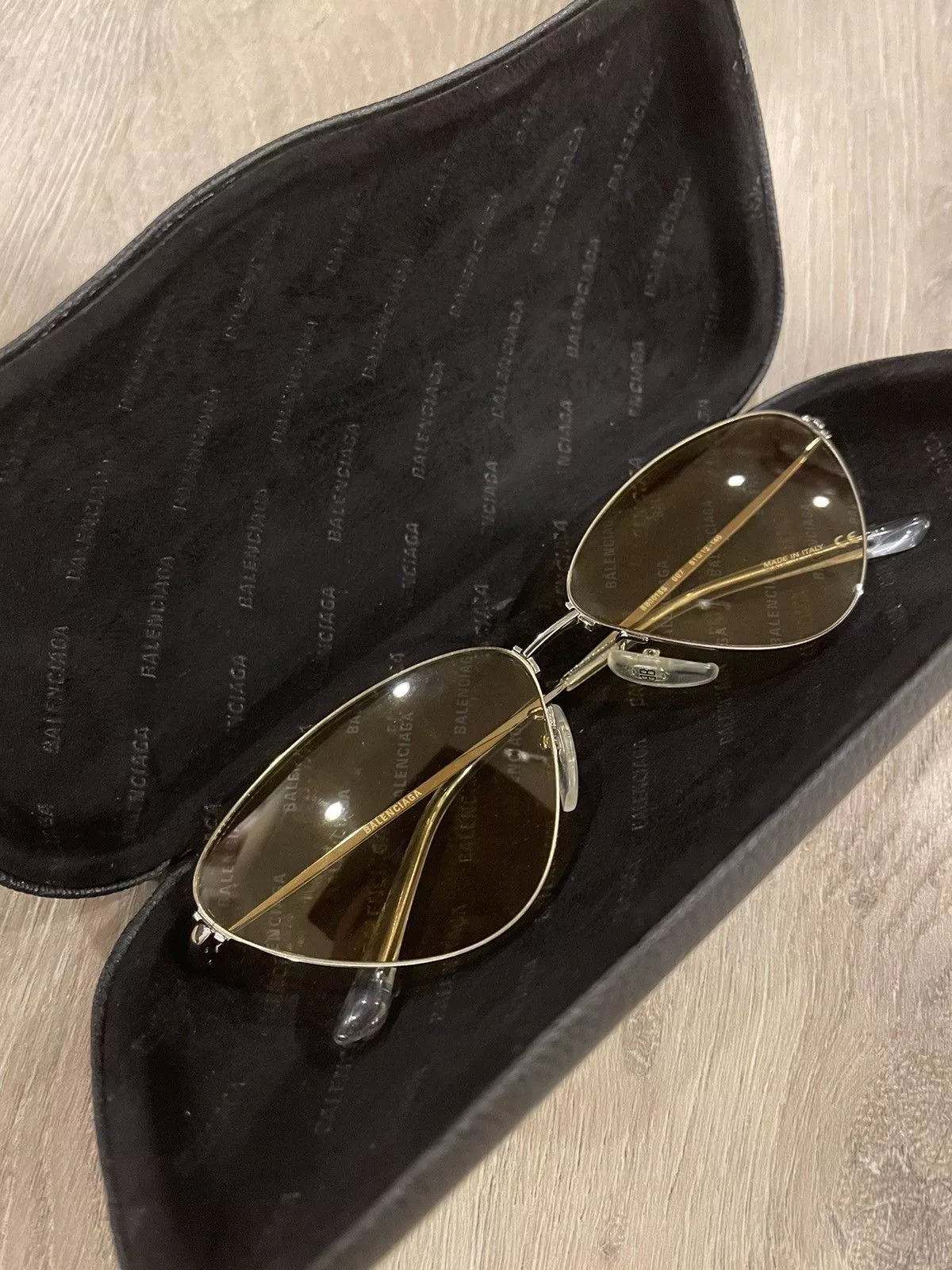 Balenciaga Glasses Balenciaga Repeat Text Sunglasses Yellow