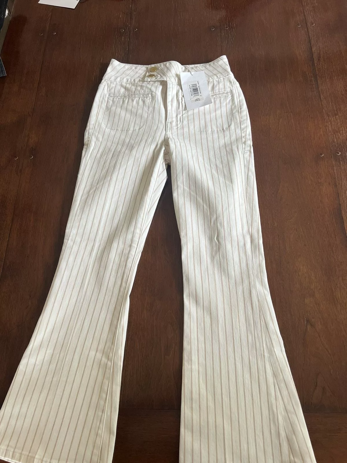 Frame Jeans Frame - Deleca Khaki Stripe Pant - 25 White