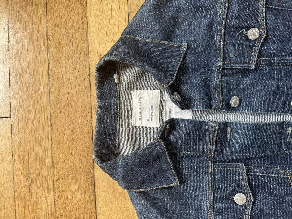 Helmut Lang Denim Jackets 1999 Helmut Lang Cropped Cuff Denim Jacket Blue