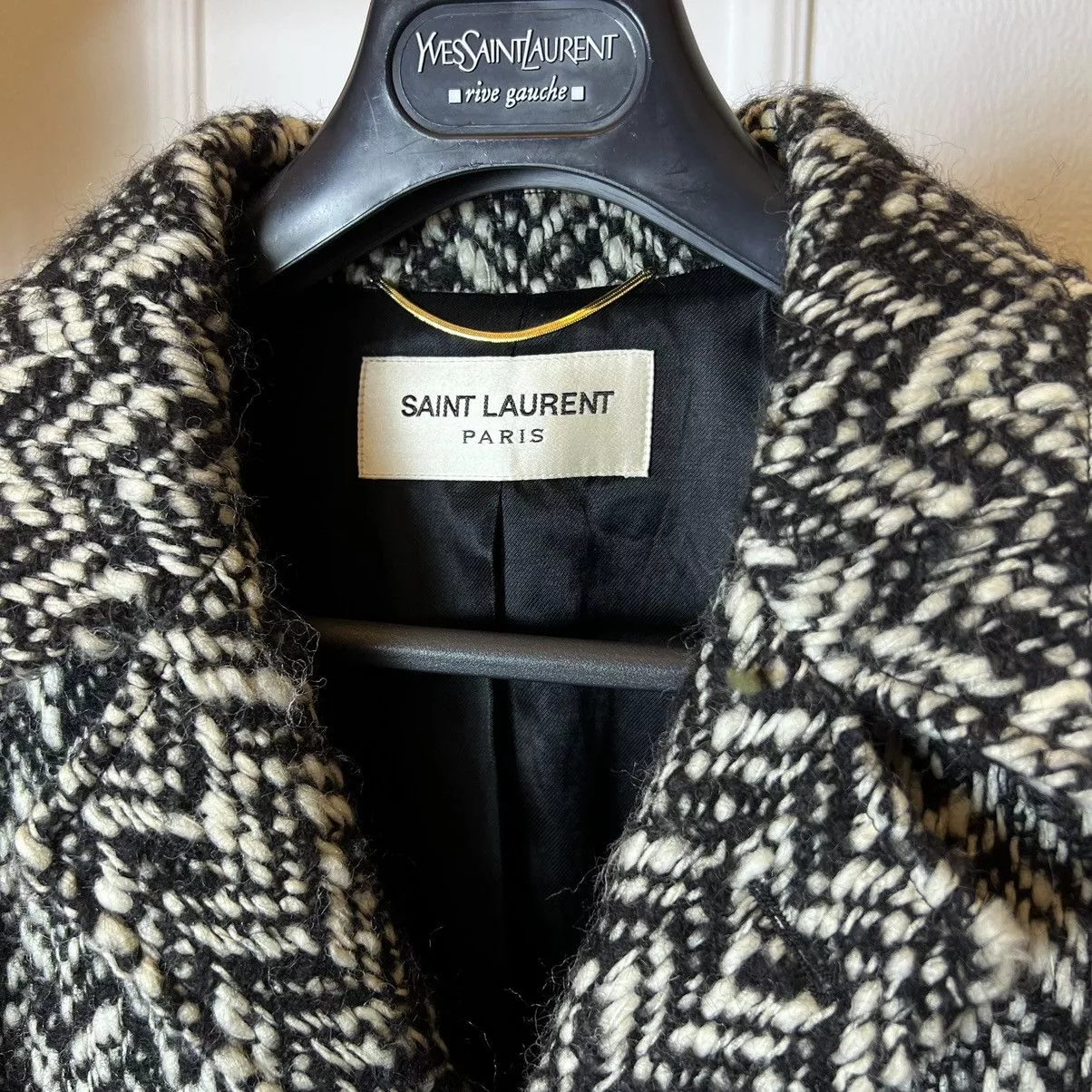 Saint Laurent Paris Coats Saint Laurent Paris Saint Laurent Black White Coat