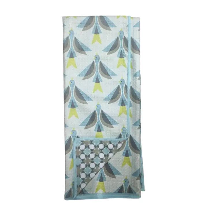 Anywhere Reversible Sparrow Towel Blue