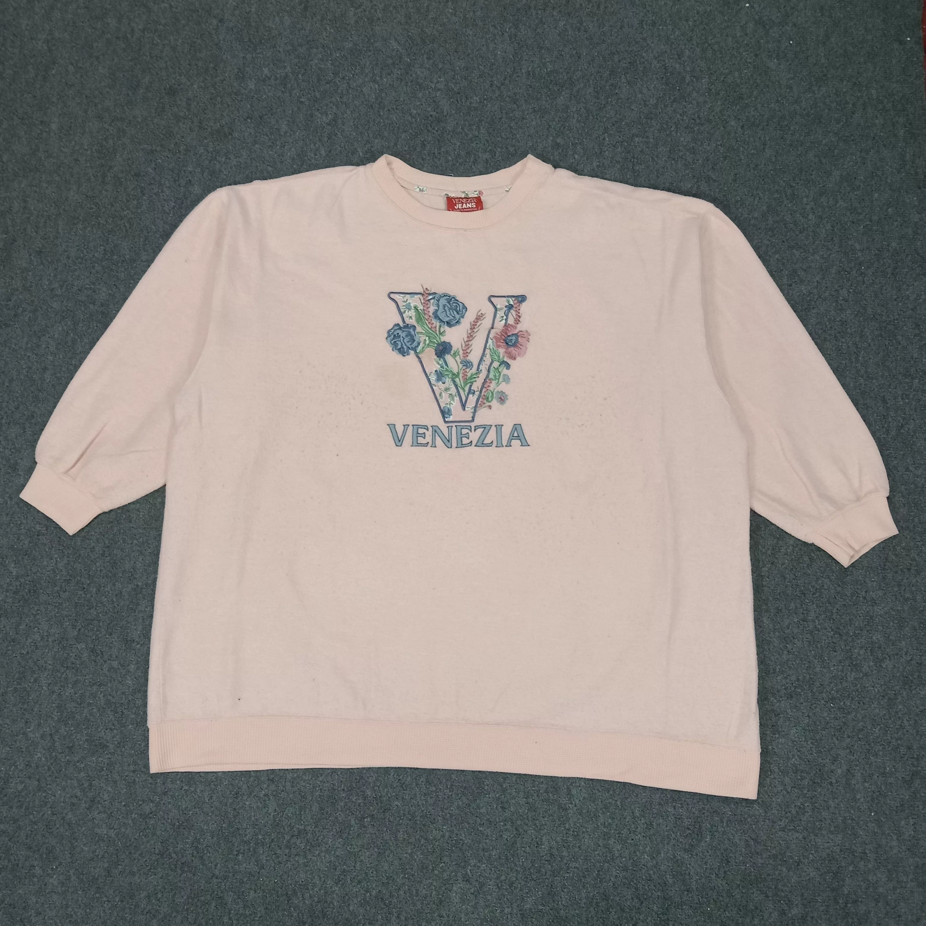 SSSR Venezia Sweatshirts SSSR Venezia × Vintage Venezia Jeans Embroidery Design Sweatshirt Pink