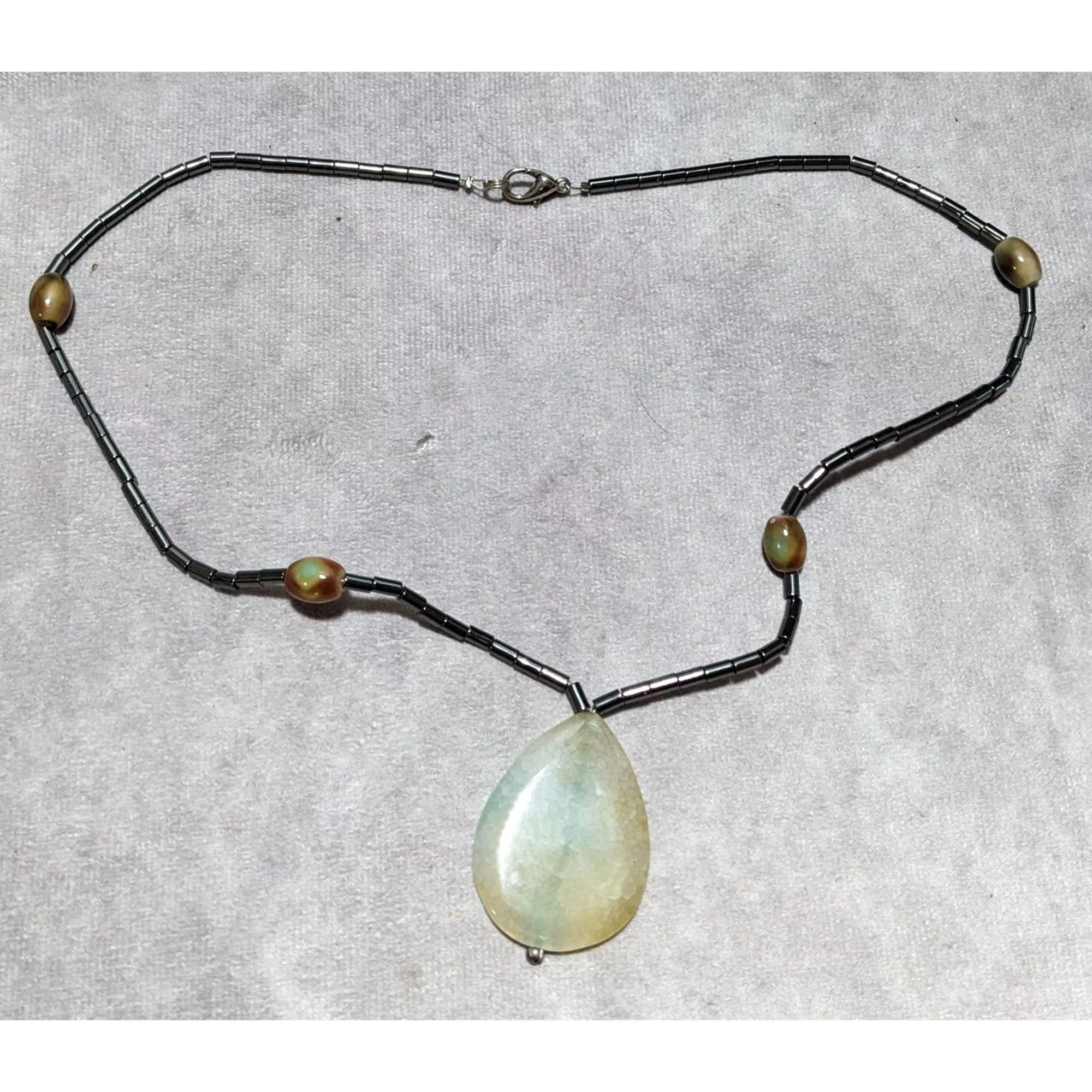 Other Necklaces Other Hematite Agate Teardrop Necklace Multi