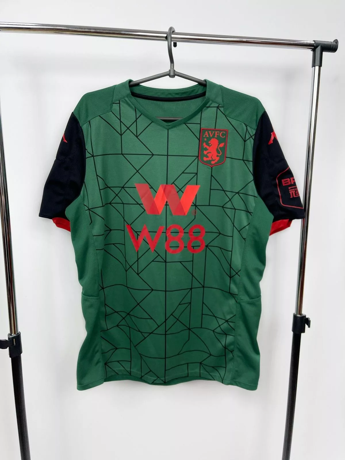 Kappa Short Sleeve T Shirts Kappa Aston Villa Jersey 2019-20 Men Size L Green Shirt