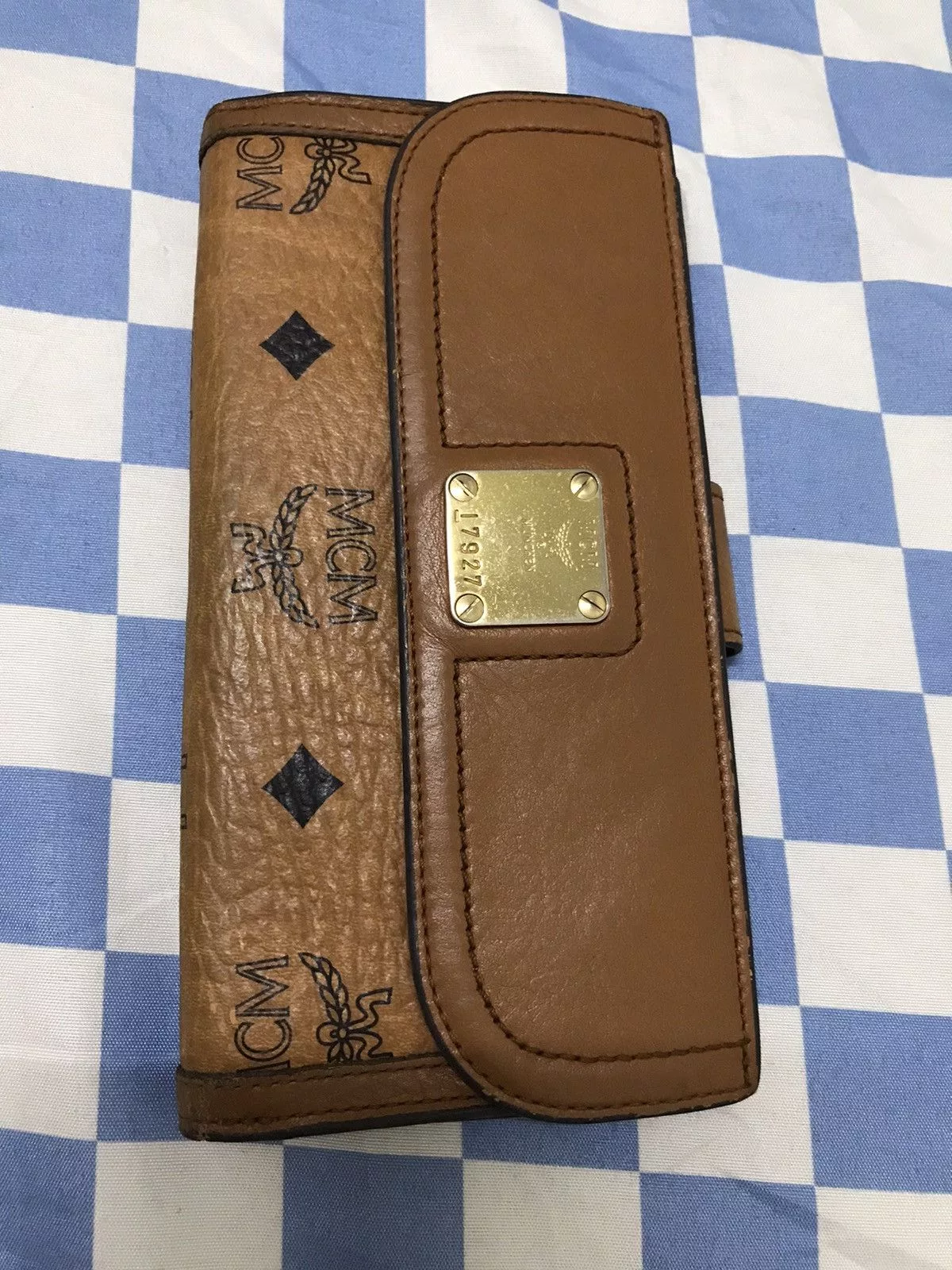 MCM Wallets MCM Leather Monogram Long Wallet Brown
