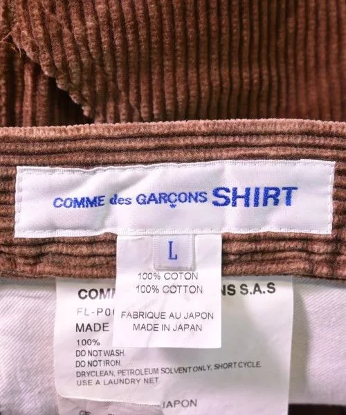 Comme des Garcons SHIRT Casual Pants Plain Slacks Cotton Brown