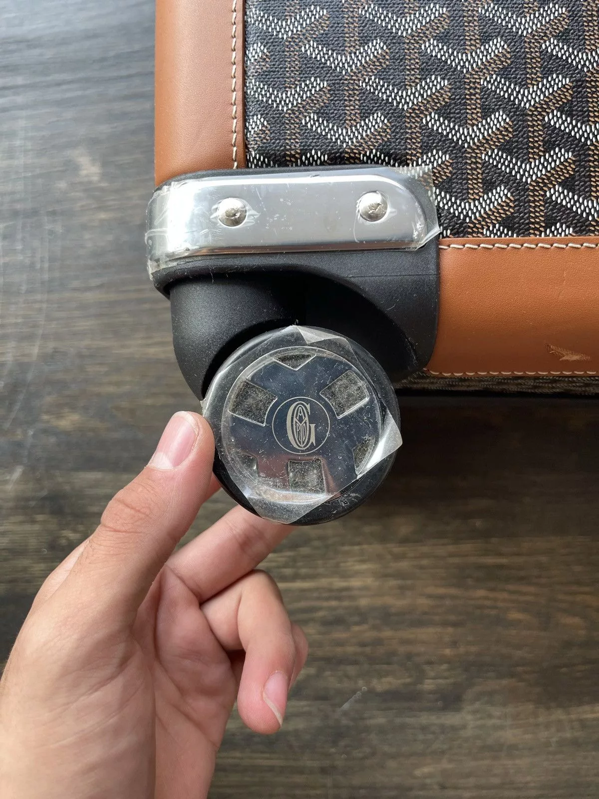 Goyard Bags Luggage Black Brown Goyard Suitcase